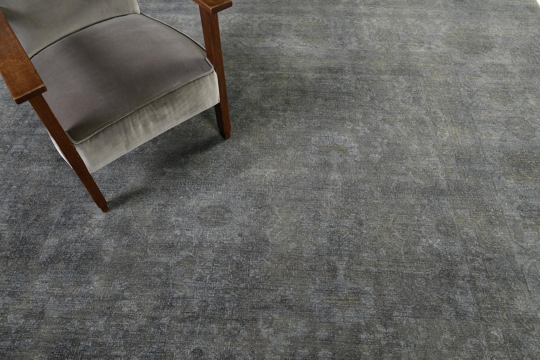 Contemporary Overdyed Vintage Style Tabriz Design Rug For Sale