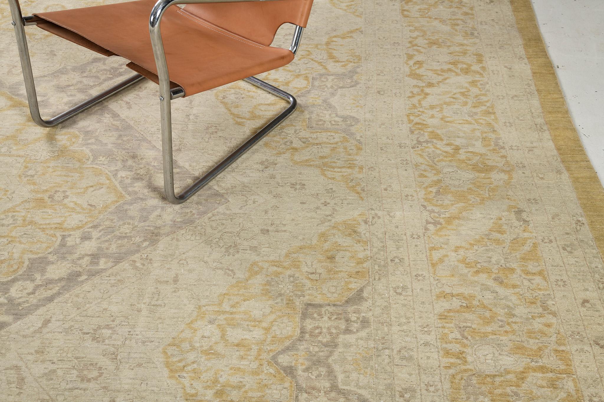 Mehraban Estilo Vintage Tabriz Diseño Multi Medallón Anudado a mano en venta