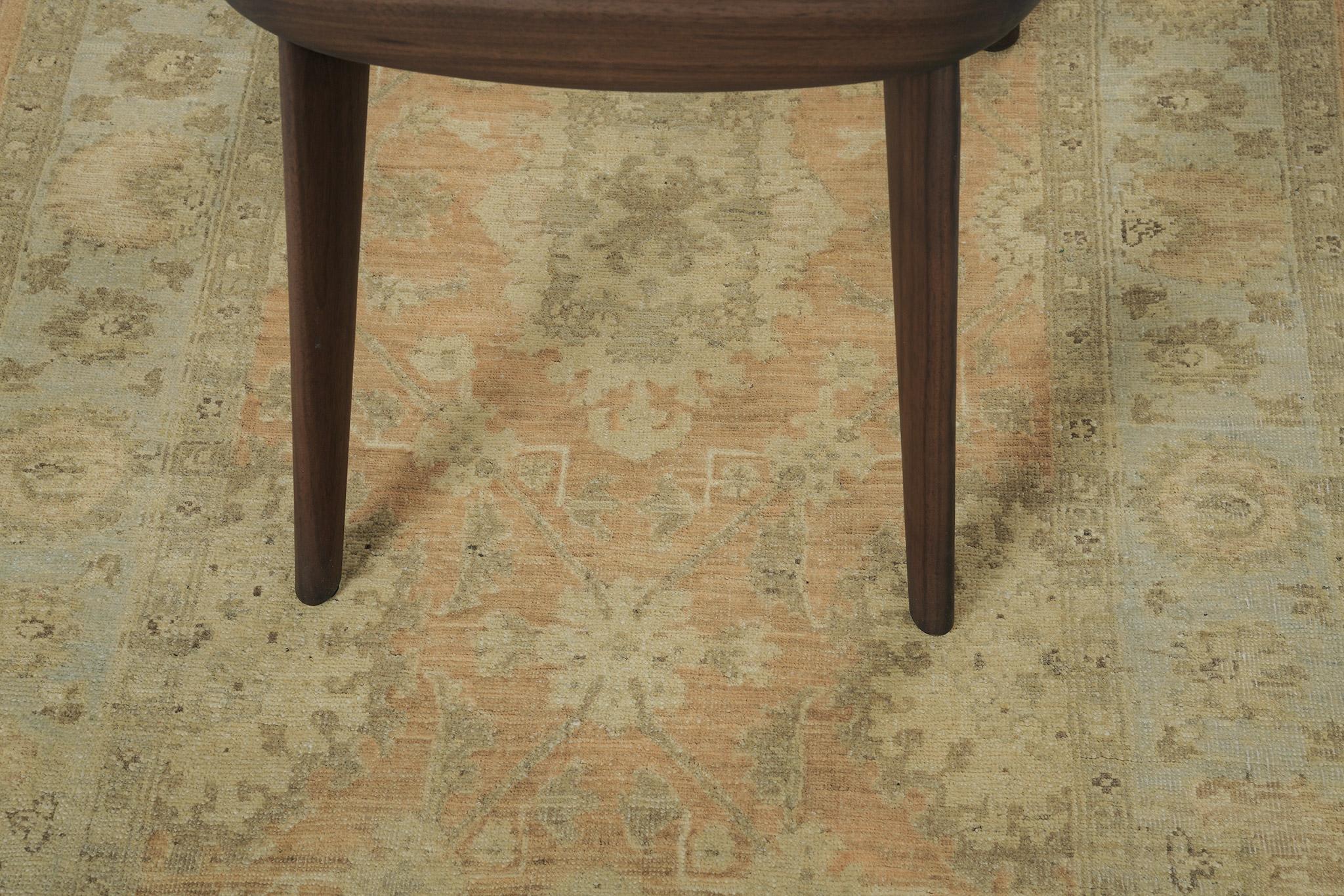 Contemporary Mehraban Vintage Style Tabriz Revival Runner For Sale