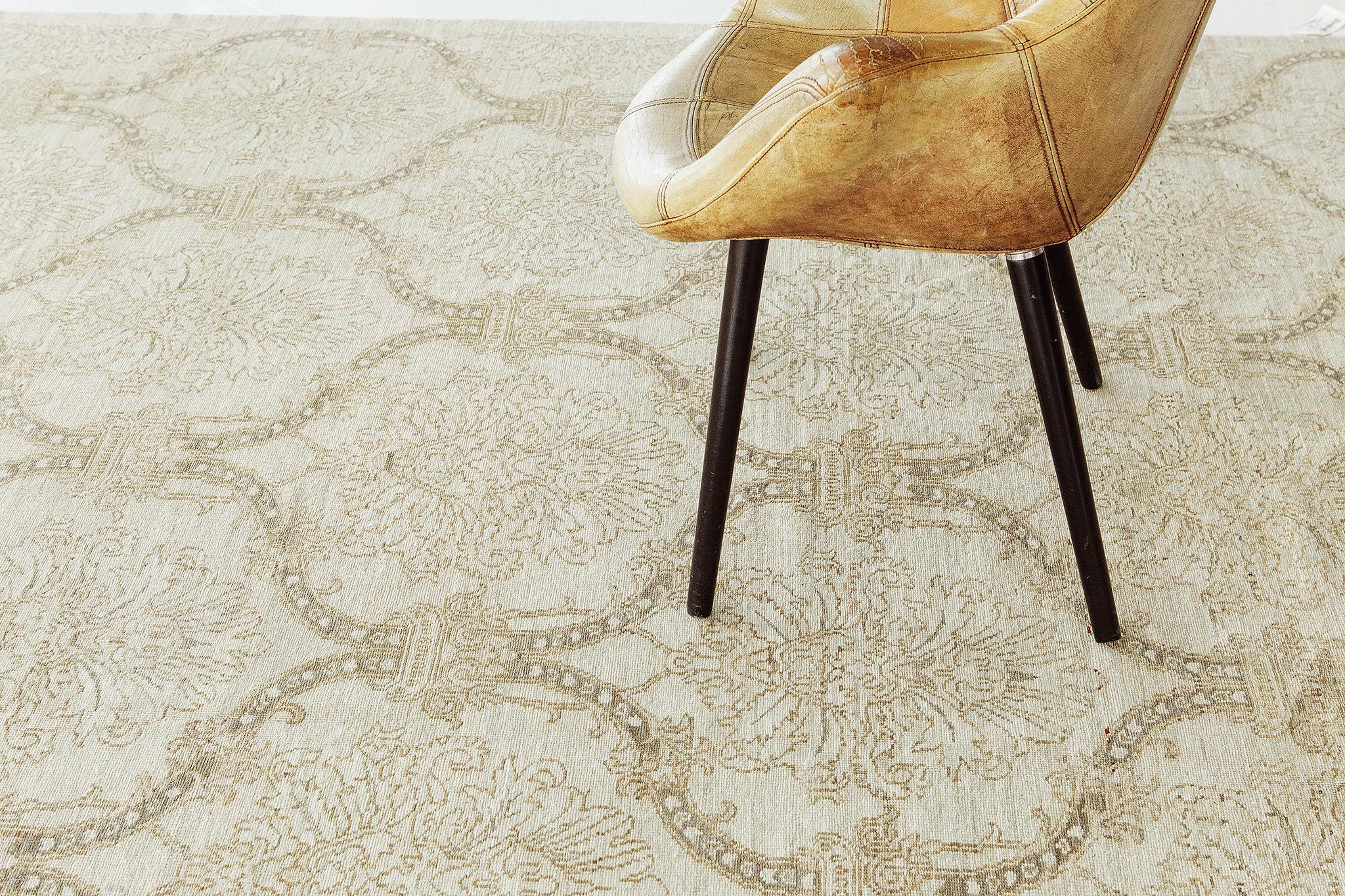 XXIe siècle et contemporain Mehraban - Tapis de style transitionnel vintage D5157 en vente