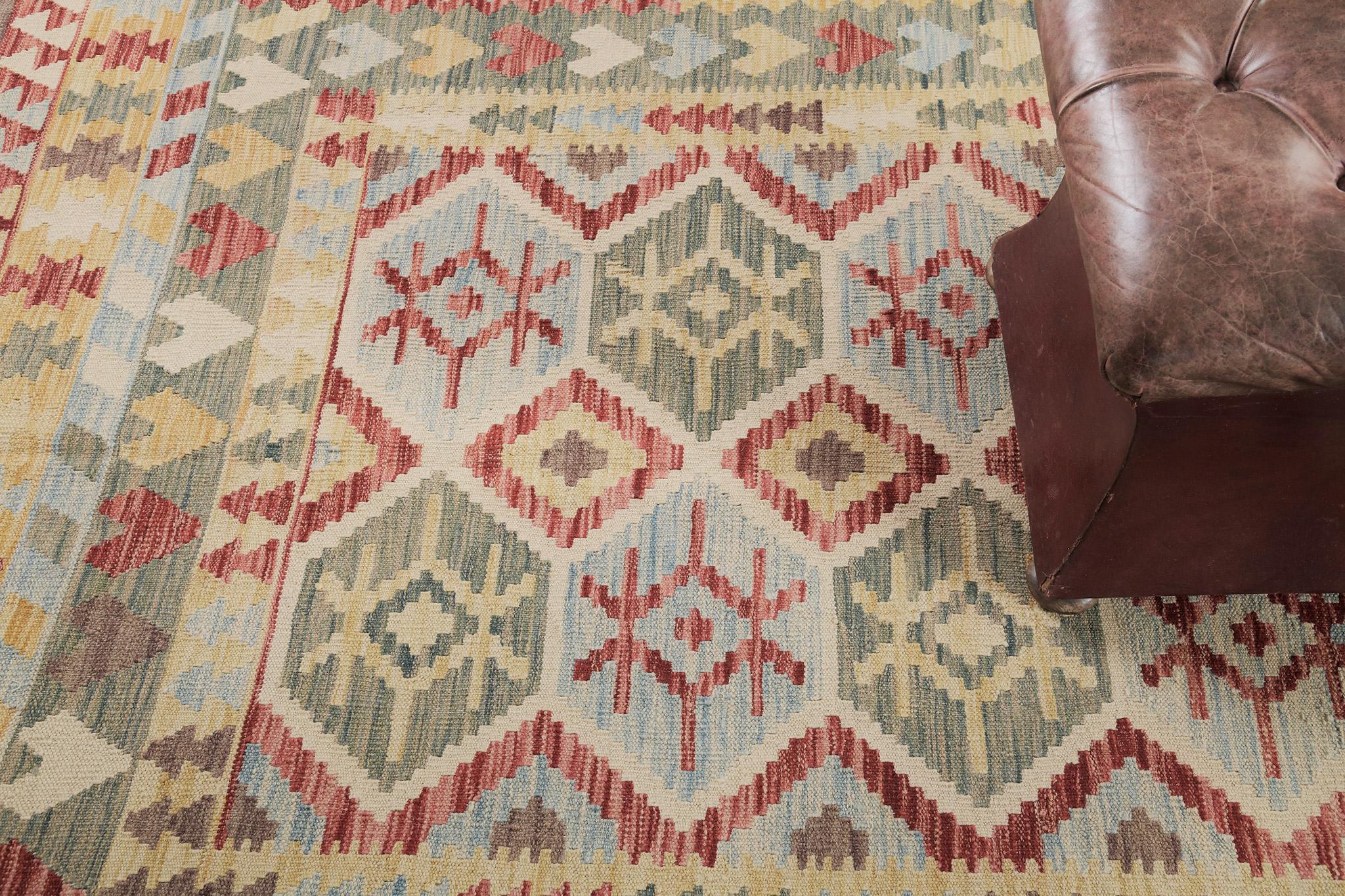 Mehraban Kilim Tribal Estilo Vintage Tejido Plano Tinte Natural en Nuevo estado para la venta en WEST HOLLYWOOD, CA
