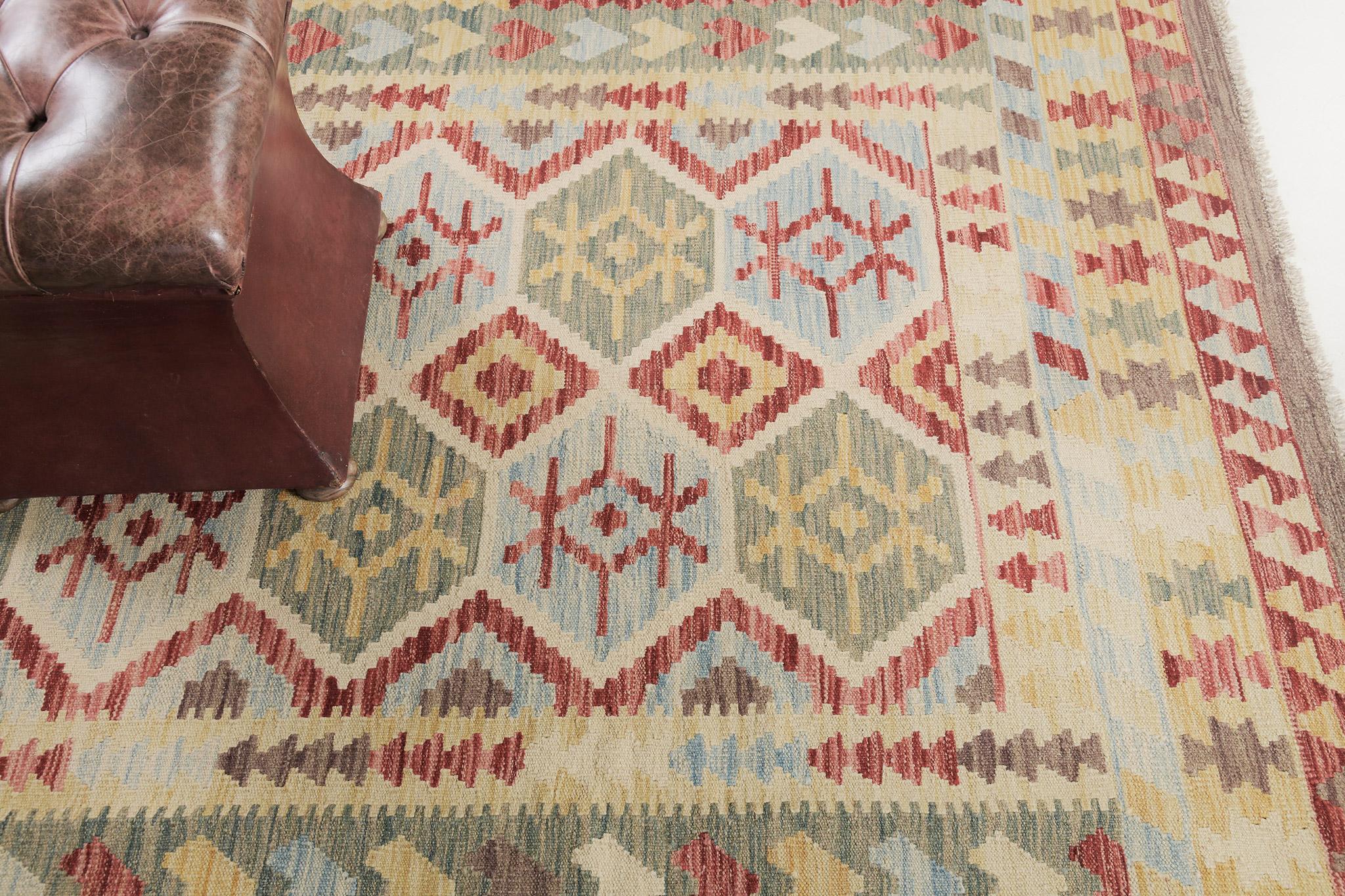 Mehraban Kilim Tribal Estilo Vintage Tejido Plano Tinte Natural Siglo XXI y contemporáneo en venta