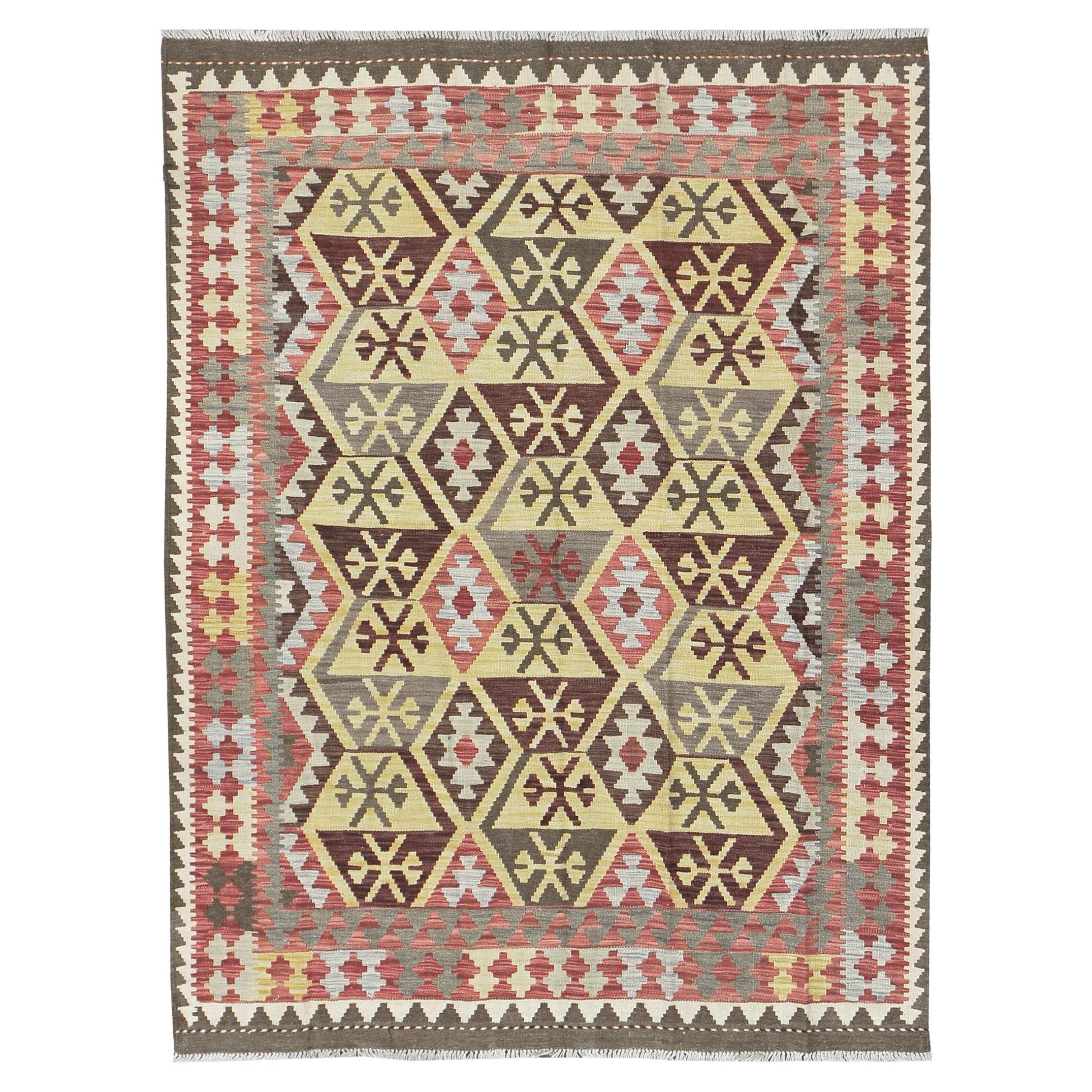 Mehraban Vintage-Stil Stammes natürlichen Farbstoff flach weben Kilim