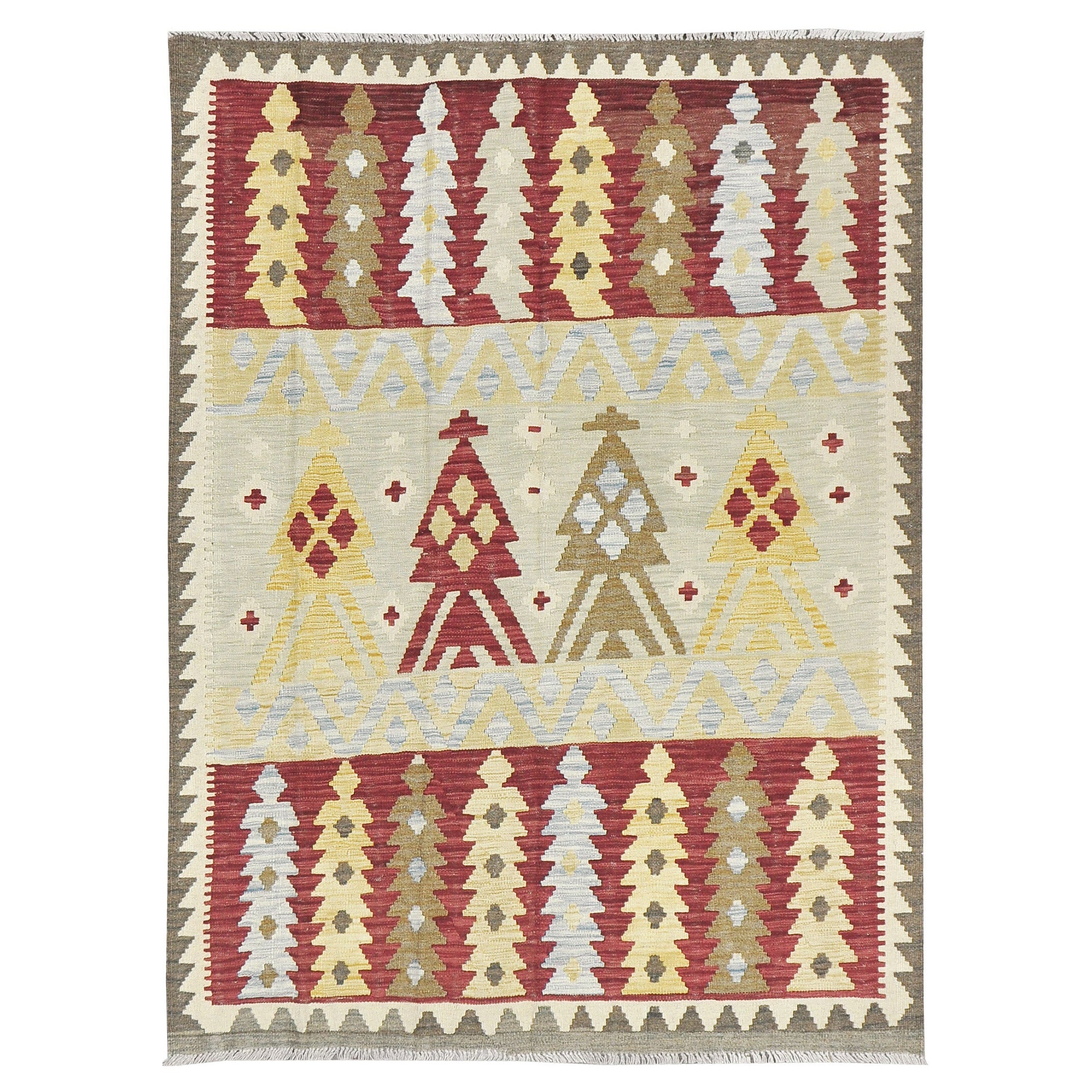 Mehraban Vintage-Stil Stammes natürlichen Farbstoff flach weben Kilim