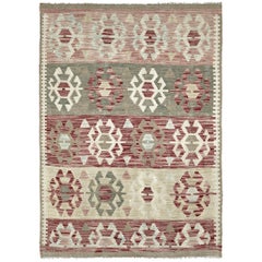 Mehraban Vintage Style Tribal Natural Dye Flat Weave Kilim