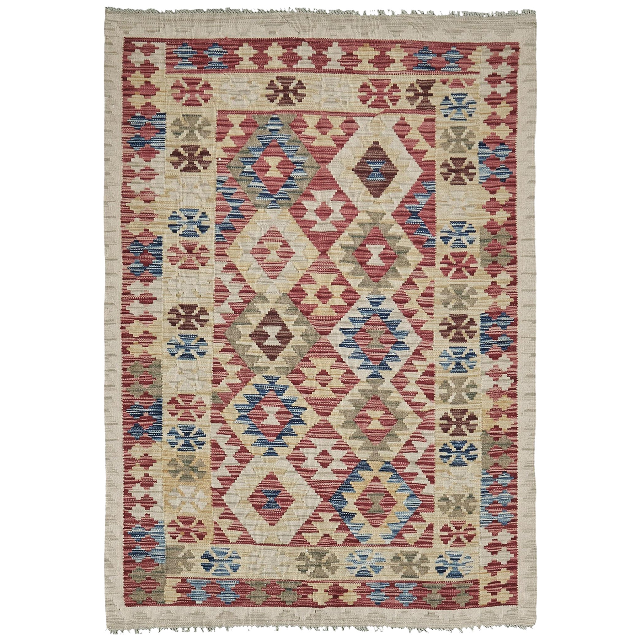Mehraban Vintage-Stil Stammes natürlichen Farbstoff flach weben Kilim