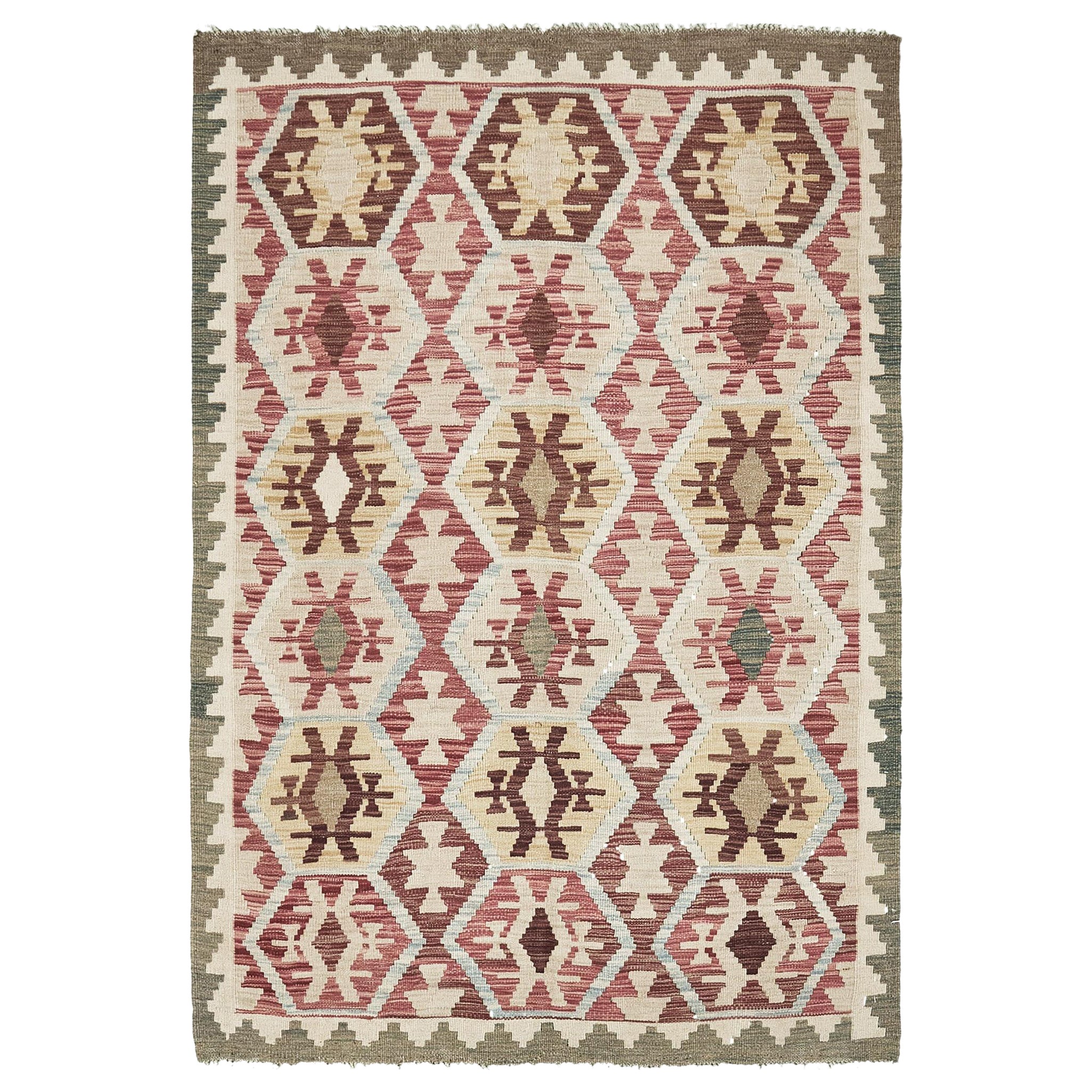 Mehraban Vintage-Stil Stammes natürlichen Farbstoff flach weben Kilim