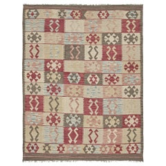 Mehraban - Kilim à tissage plat de style vintage en teinture naturelle, à motif tribal