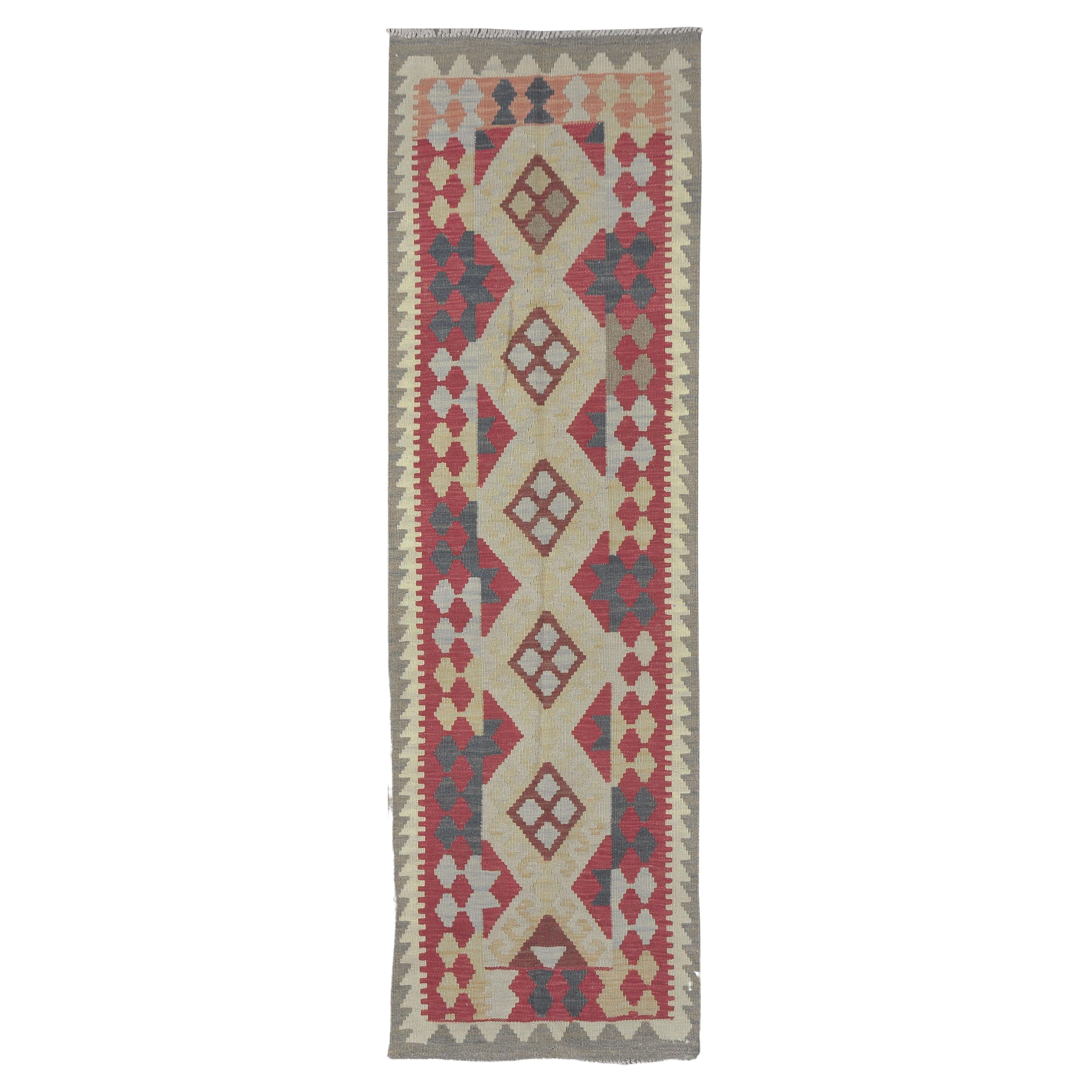Mehraban Vintage Style Tribal Natural Dye Flat Weave Kilim For Sale at