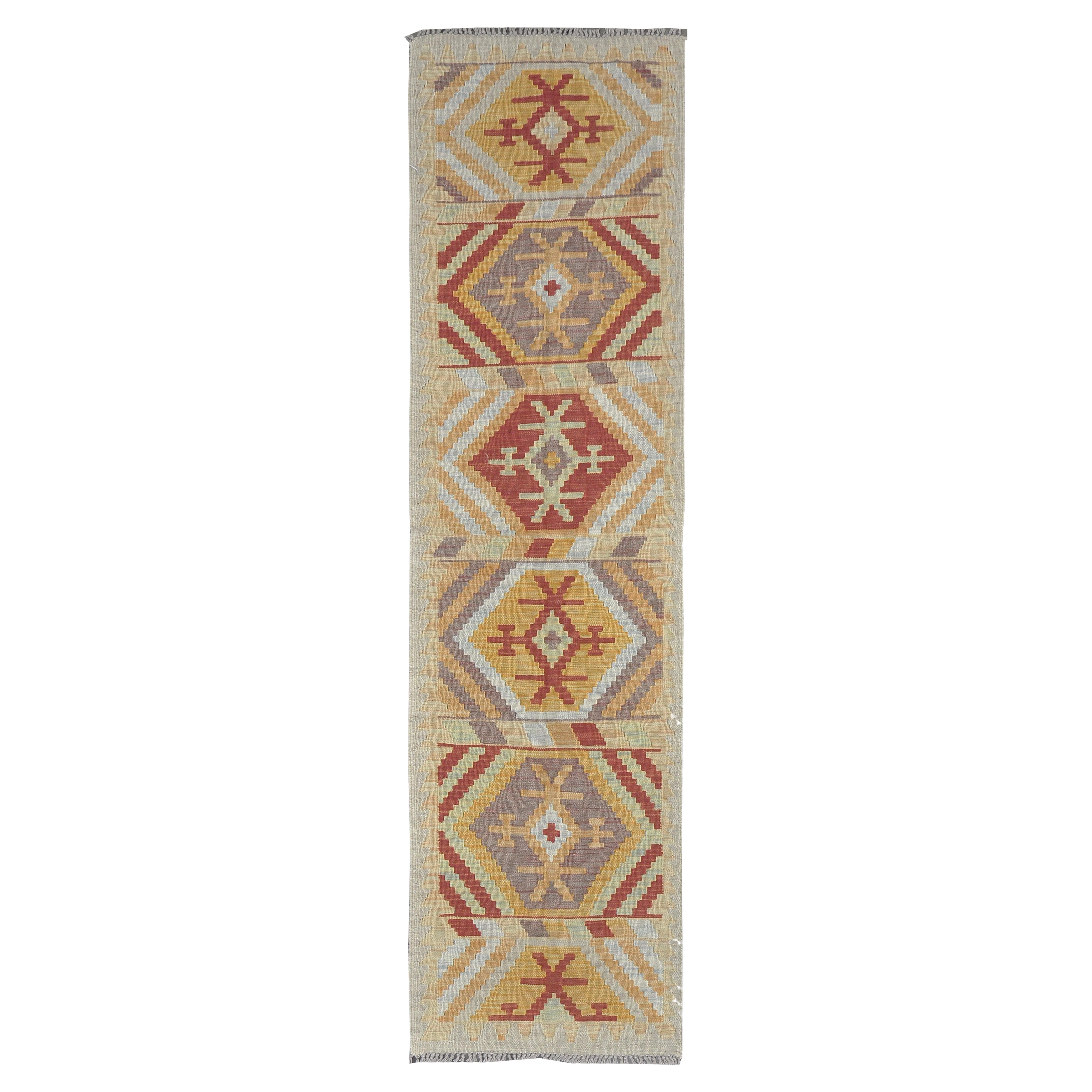 Kilim a trama piatta con tintura naturale in stile vintage di Mehraban