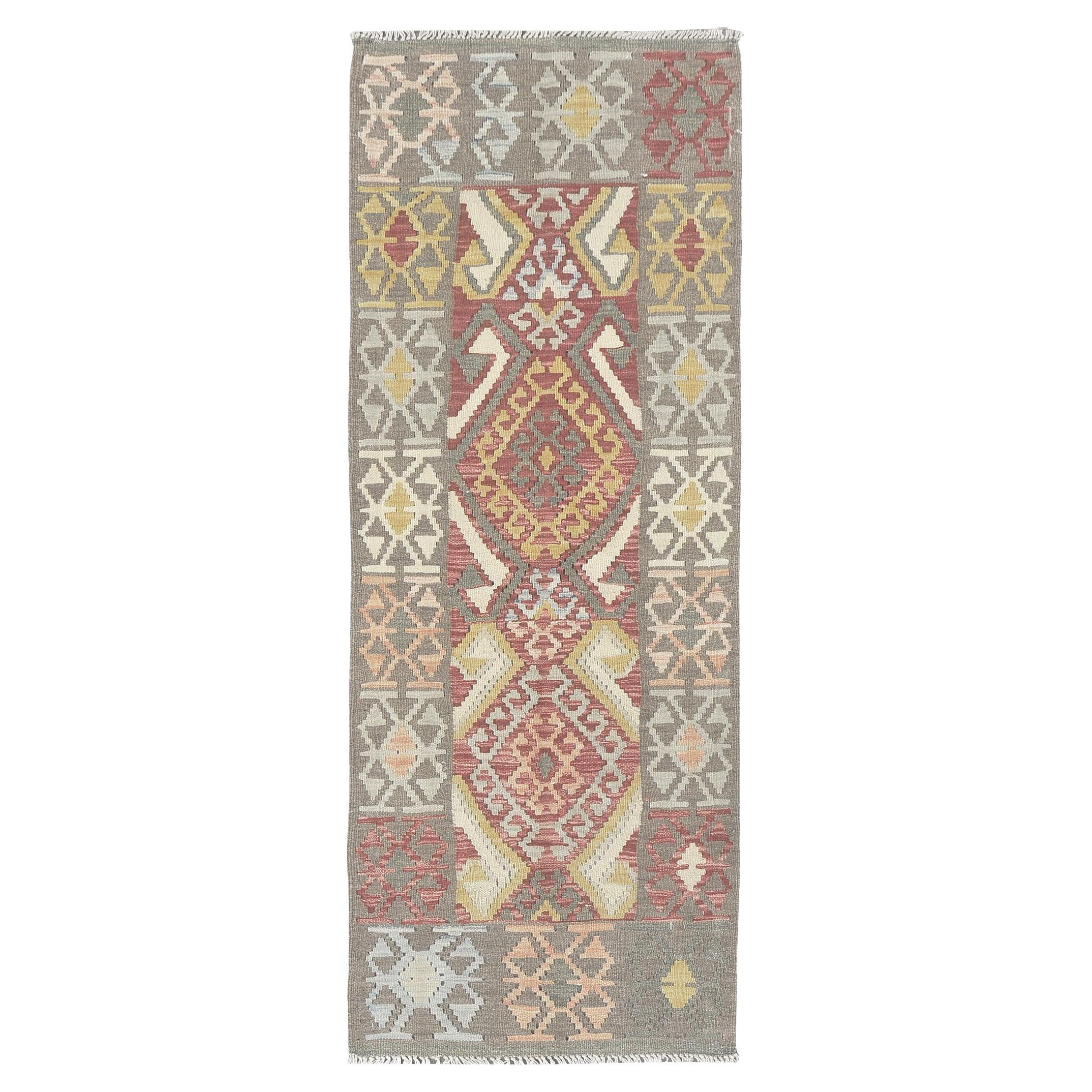 Mehraban Vintage Style Tribal Natural Dye Flat Weave Kilim For Sale