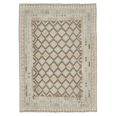 Kilim a trama piatta con tintura naturale in stile vintage di Mehraban