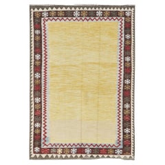 Kilim a trama piatta con tintura naturale in stile vintage di Mehraban