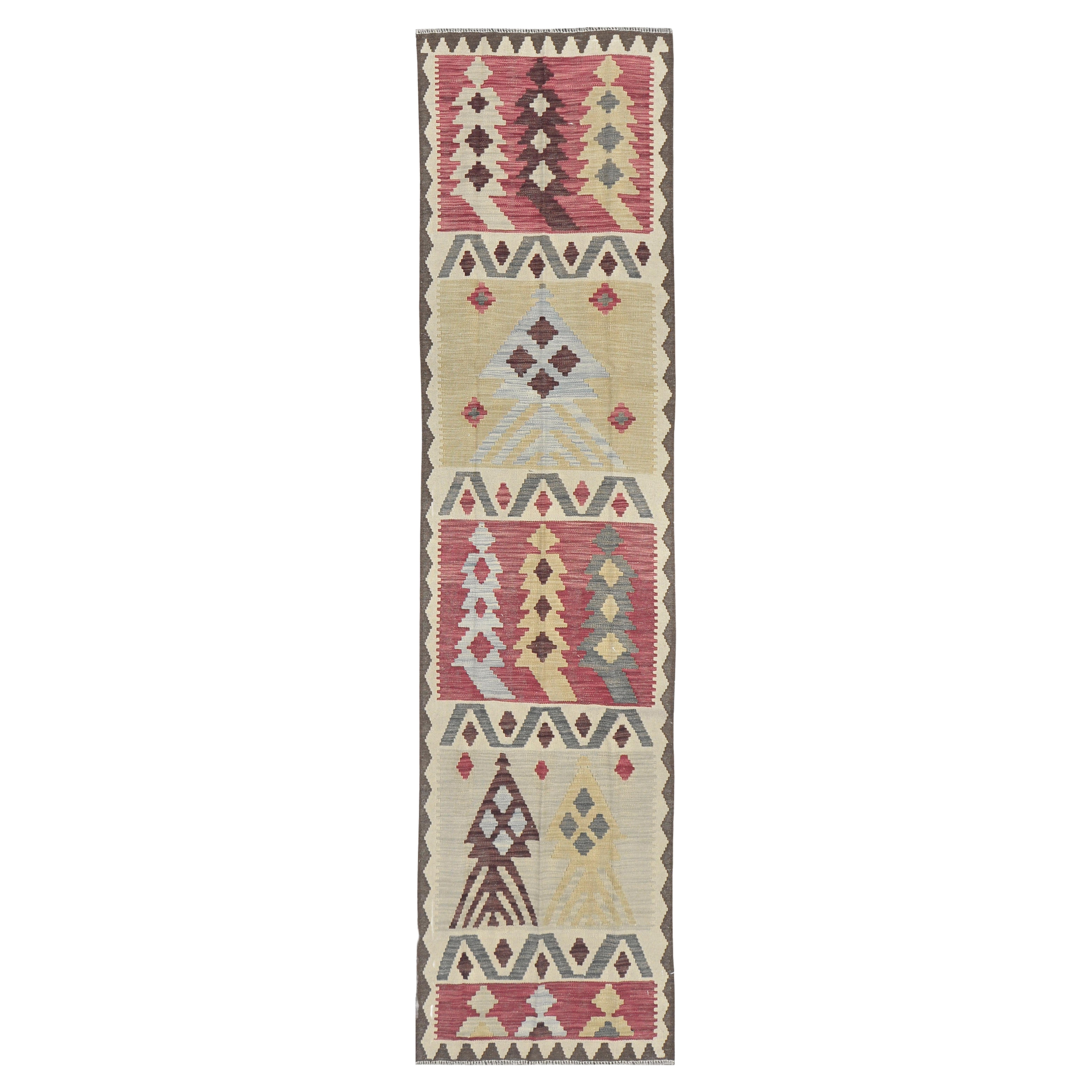 Mehraban Vintage Style Tribal Natural Dye Flat Weave Kilim For Sale