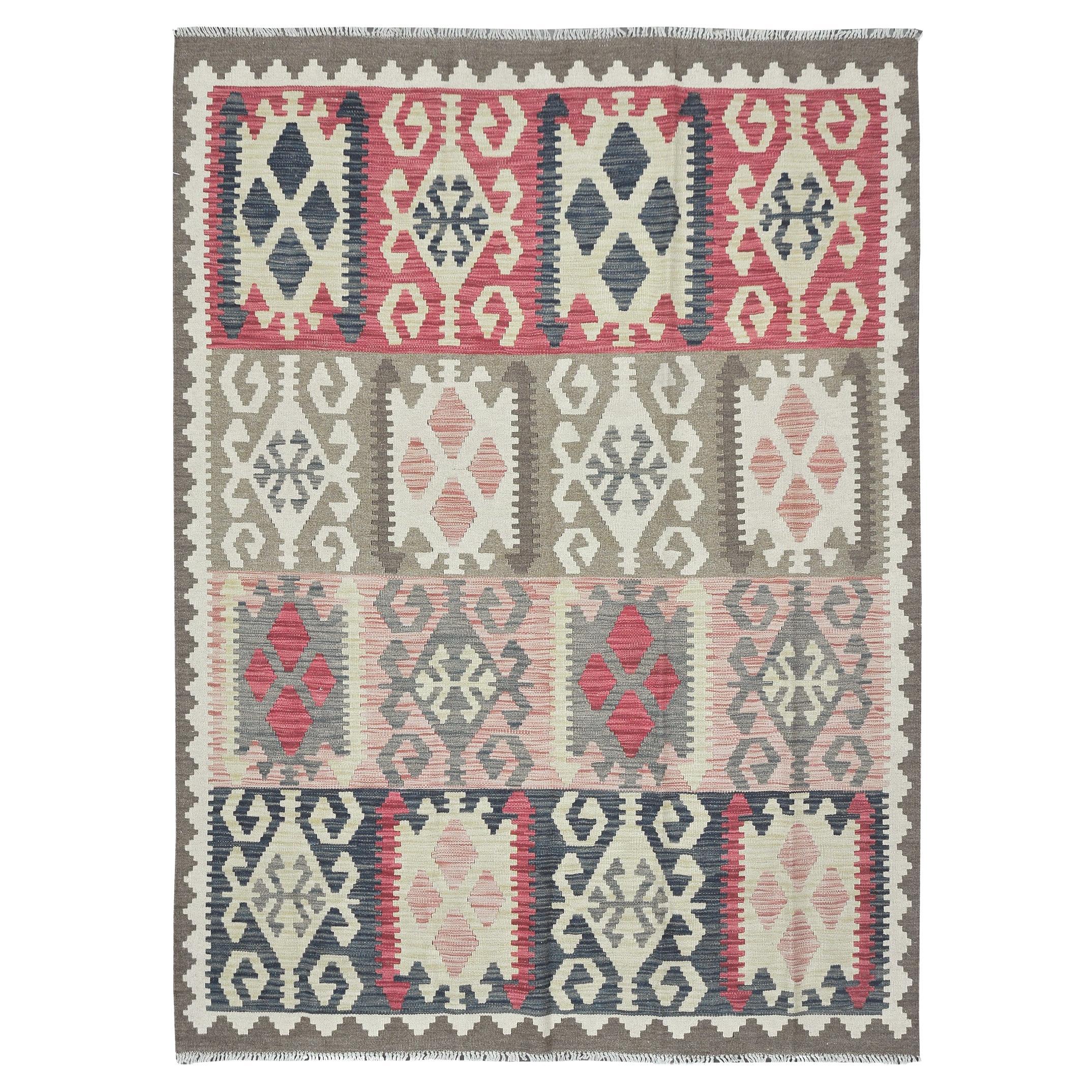 Mehraban Kilim Tribal Estilo Vintage Tejido Plano Tinte Natural en venta
