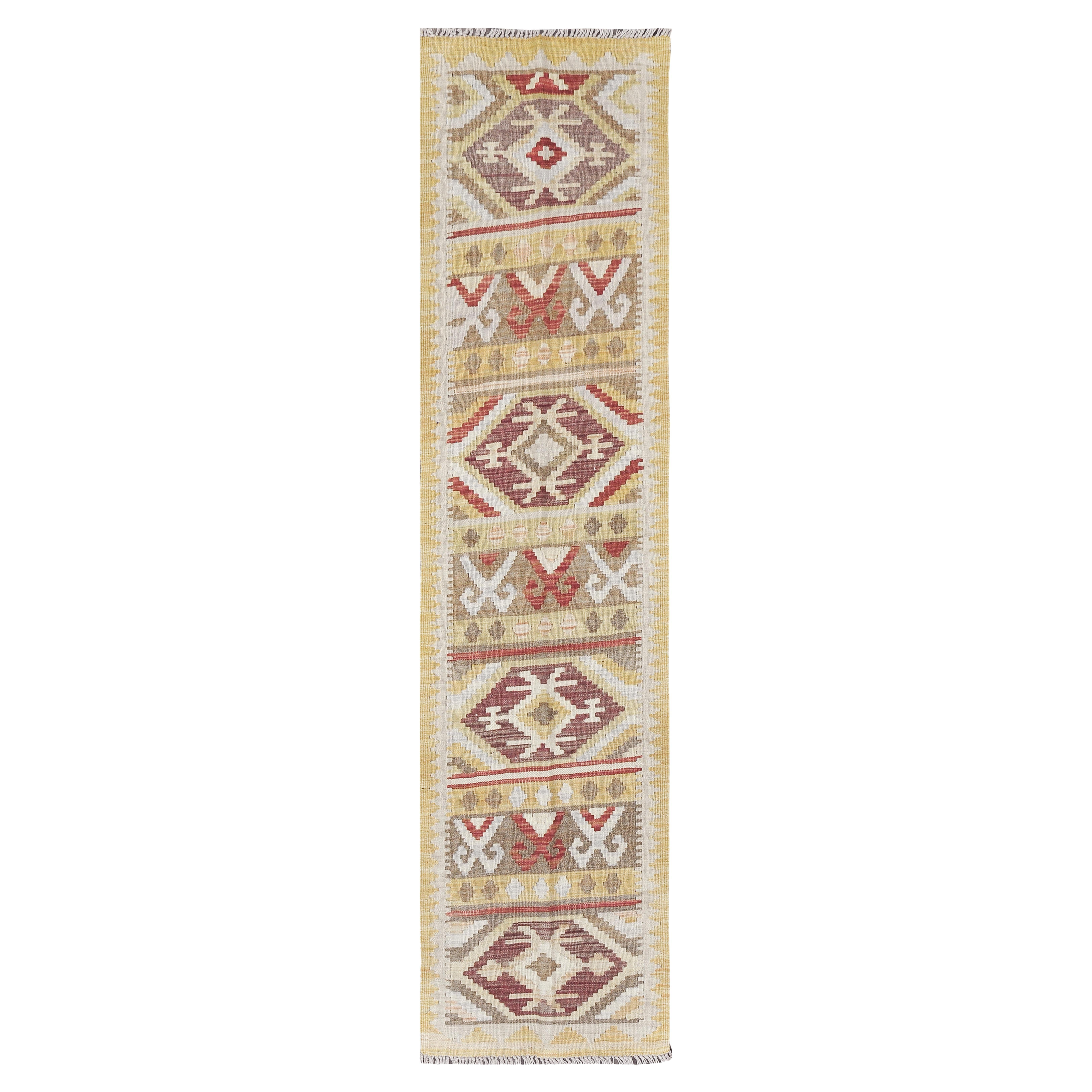 Kilim a trama piatta con tintura naturale in stile vintage di Mehraban