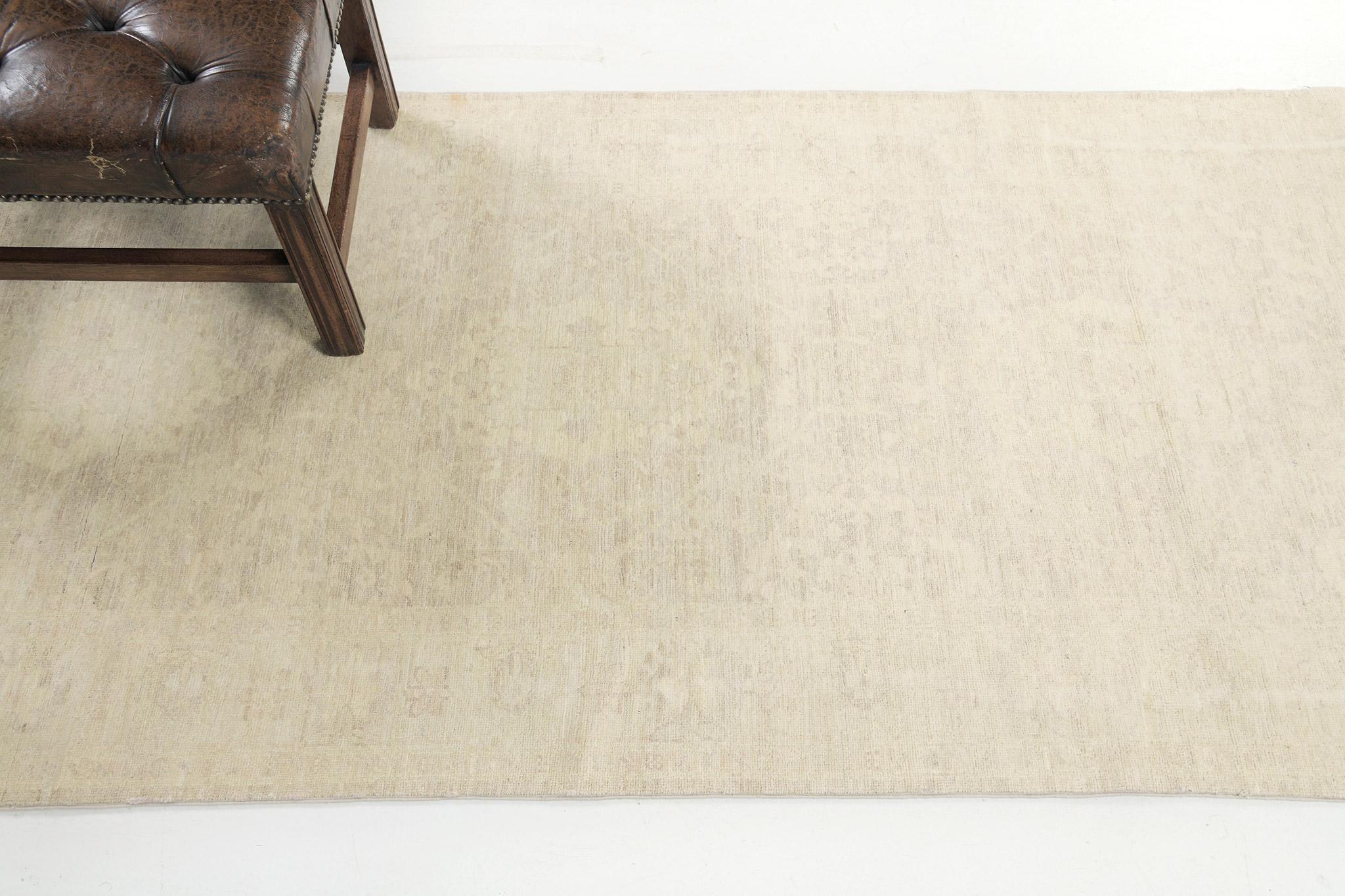 This precious hand-spun wool Tabriz Rug revival features a sage and neutral tone that makes this suitable for a whole host of applications. Series of muted embellishments in an allover design that matches the pattern and makes it looks more