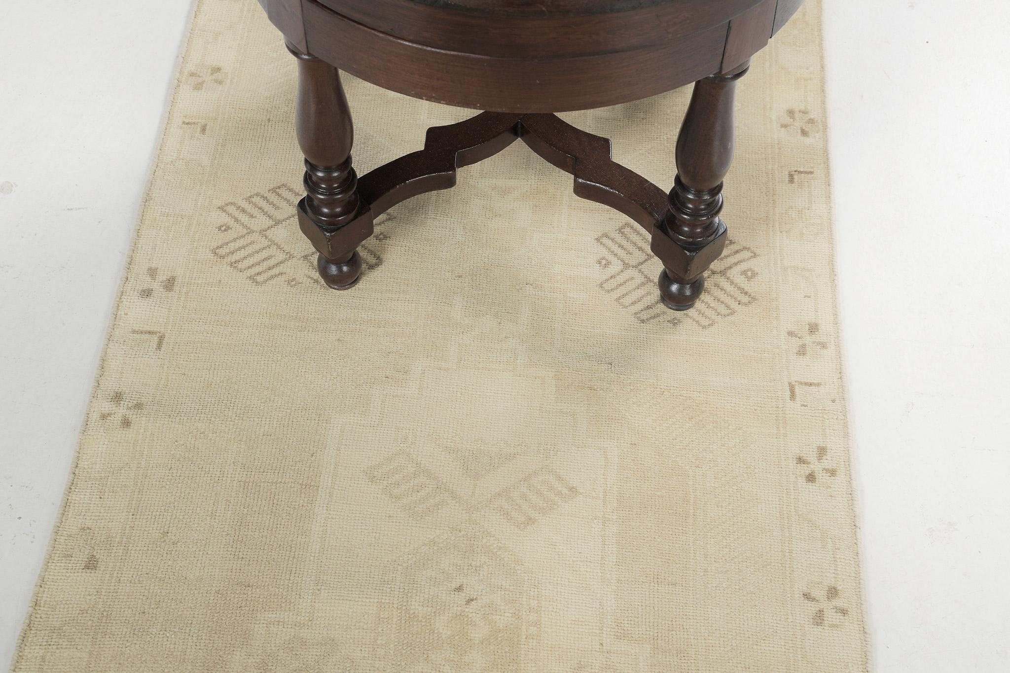 Konya is a noteworthy masterpiece that brings sophistication to any room. Three grandiose sets consisting of motifs and elements work well with the remarkable borders. Turkish Anatolian rugs weave together dyes and colors, motifs, textures, and