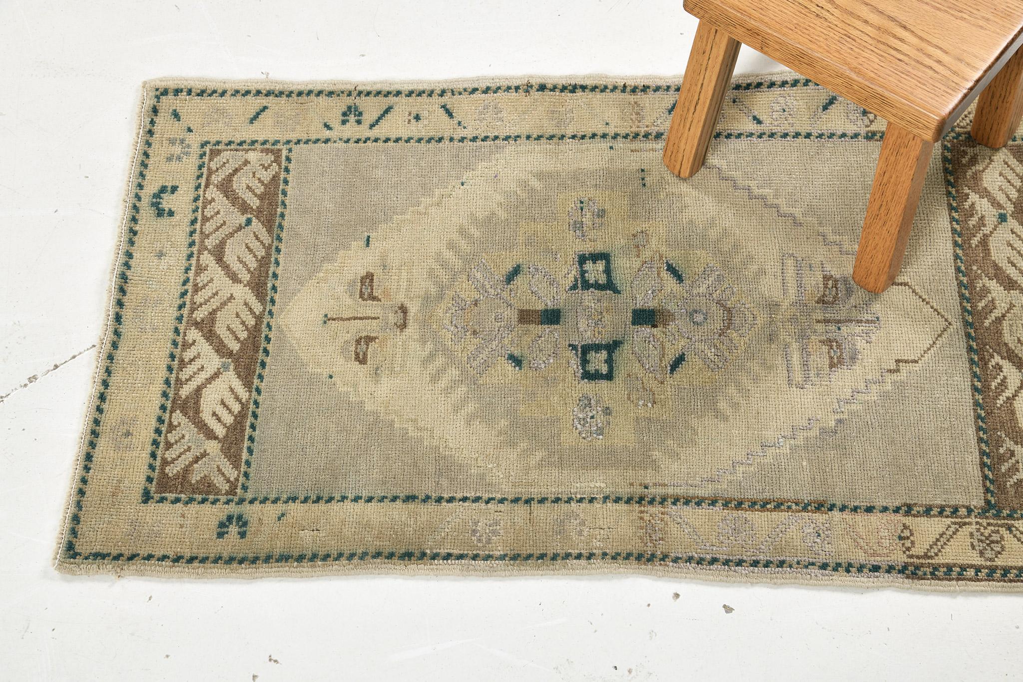 Hand-Knotted Mehraban Vintage Turkish Anatolian Rug For Sale