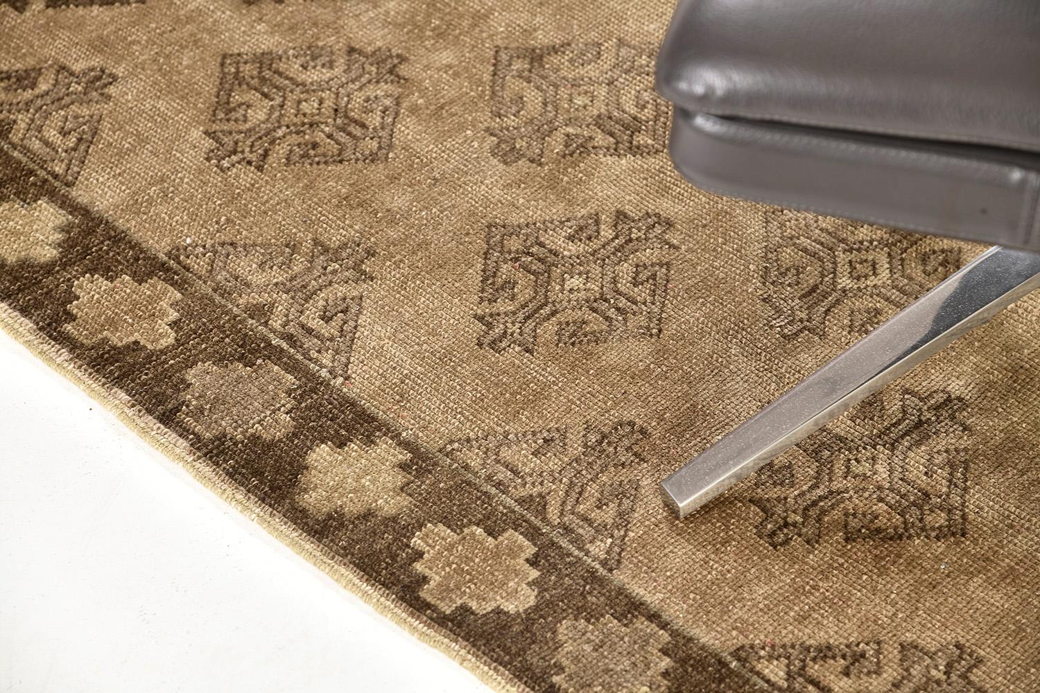 This phenomenal Turkish Anatolian Runner is perfect for your floors. It is not just for aesthetic value, but, to keep you on fashion as well. It features an array of stamp neutral colors in a vivid palette. A beautiful hand-woven pile that each