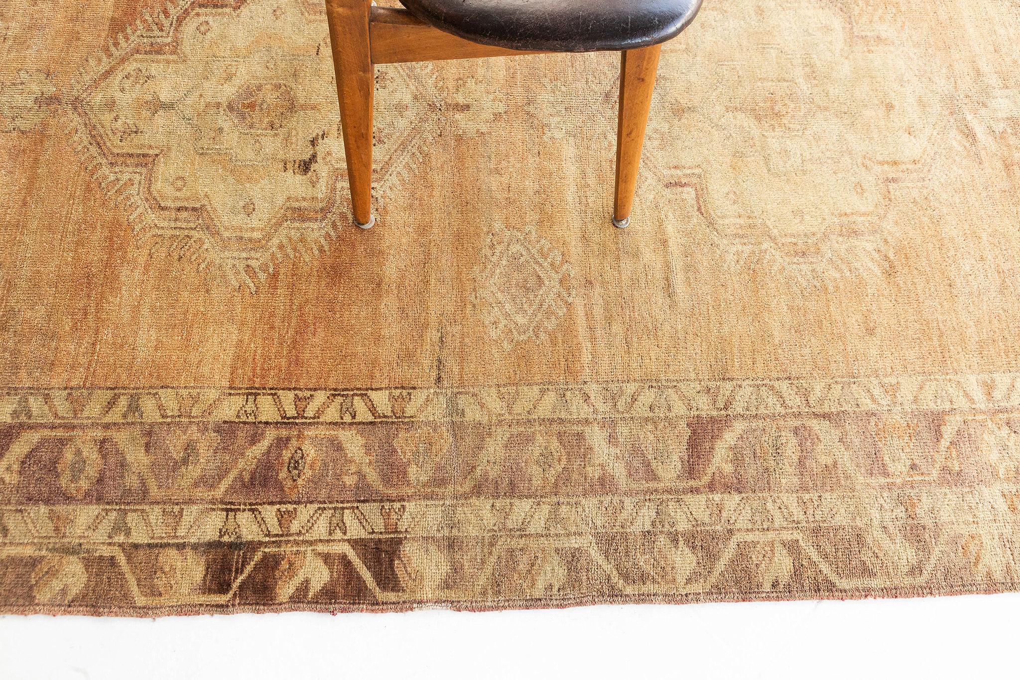 With a bold ornate pattern and striking appeal, this impressive Vintage Turkish Anatolian Runner can beautifully blend contemporary, modern, and traditional interiors. It features four stacked medallions patterned with ambiguous Anatolian motifs