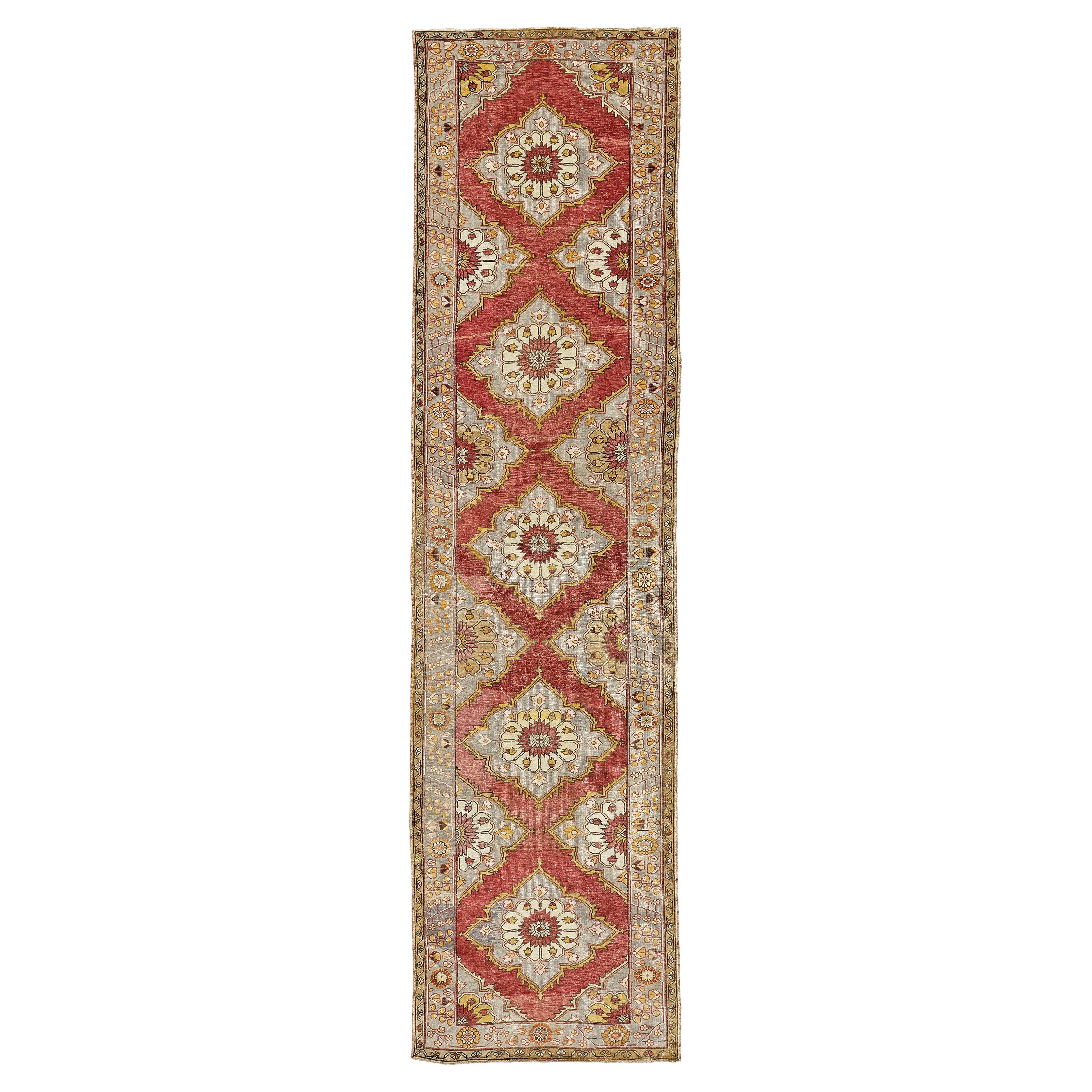 Mehraban - Tapis de couloir vintage turc d'Anatolie d'antiquités