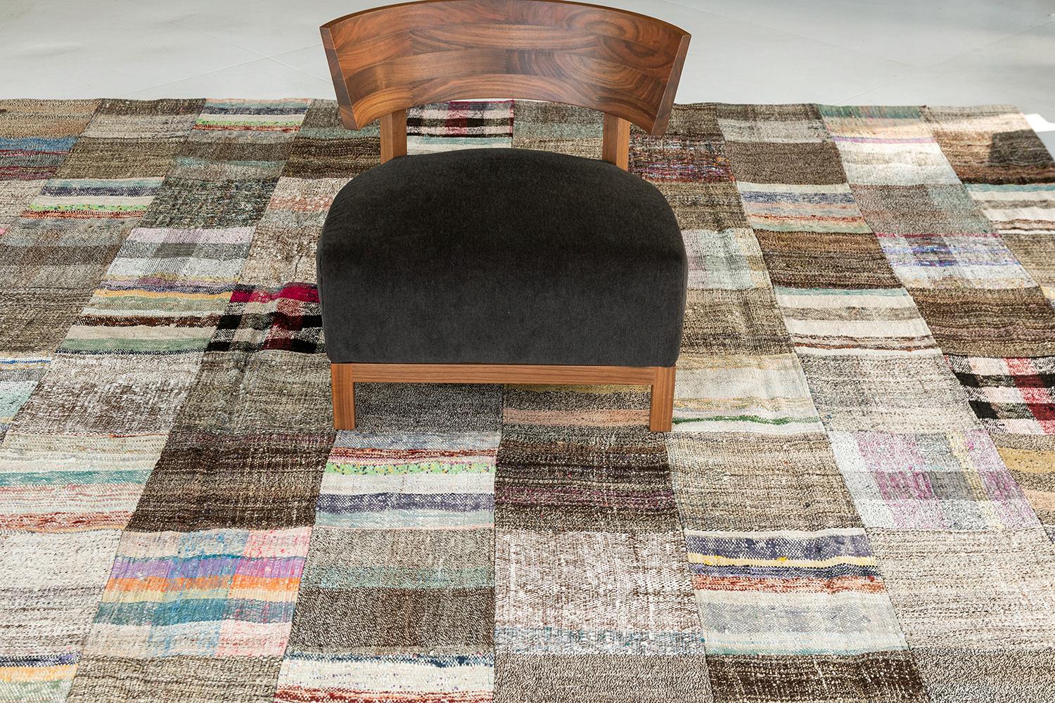 Early 20th Century Mehraban Vintage Turkish Kilim Patchwork