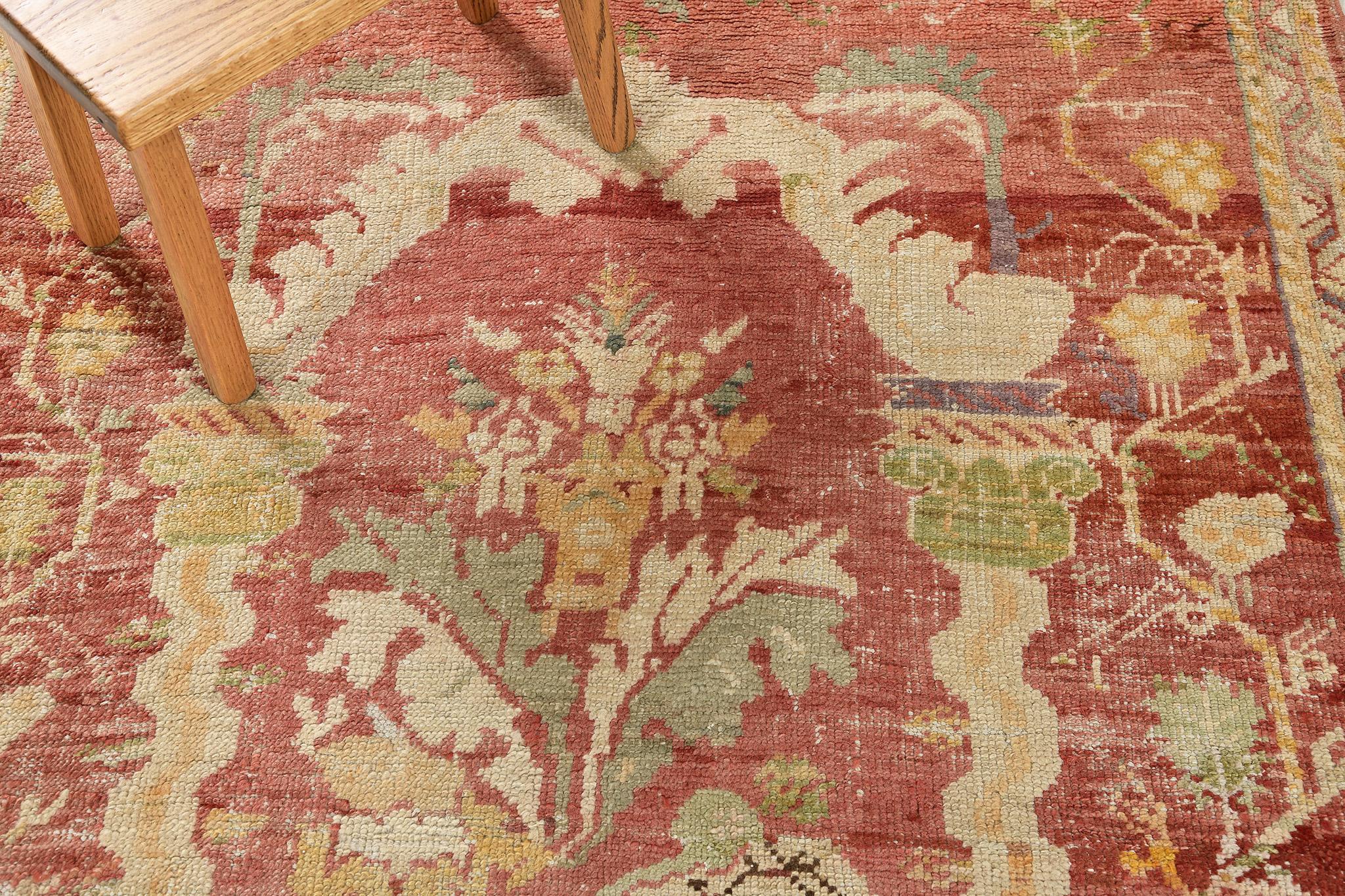 Mehraban Vintage Turkish Oushak For Sale 2