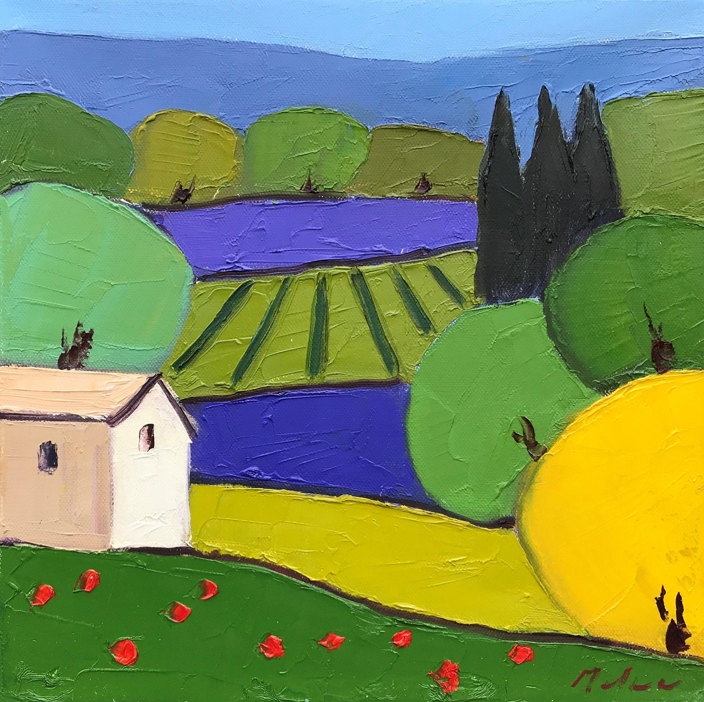 Mehran Rashidfarokhy Landscape Painting - Red Poppies, Painting, Oil on Canvas