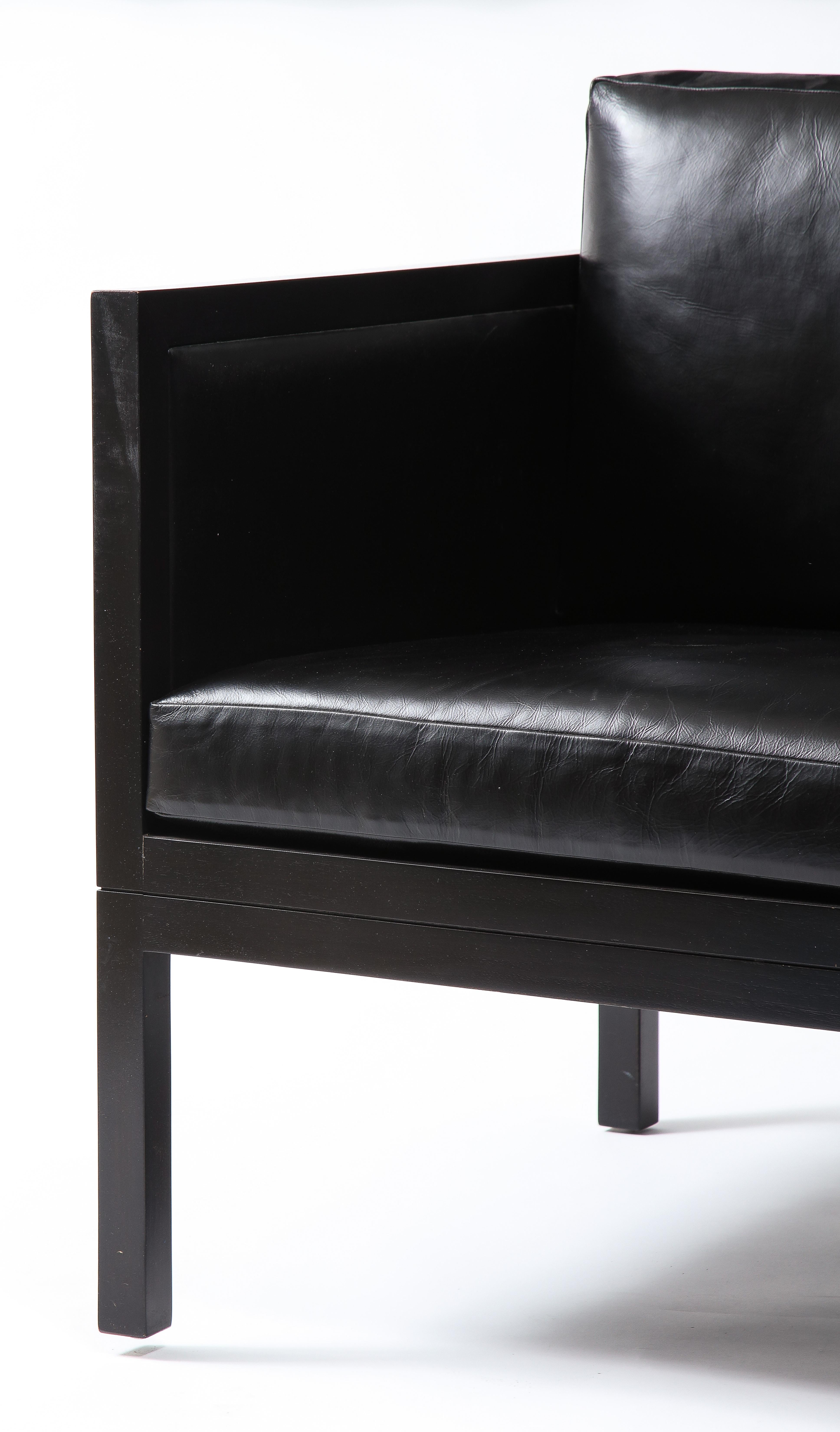 MEIER/FERRER Modernist Leather, Wood and Metal Club Chair, USA 2010 4
