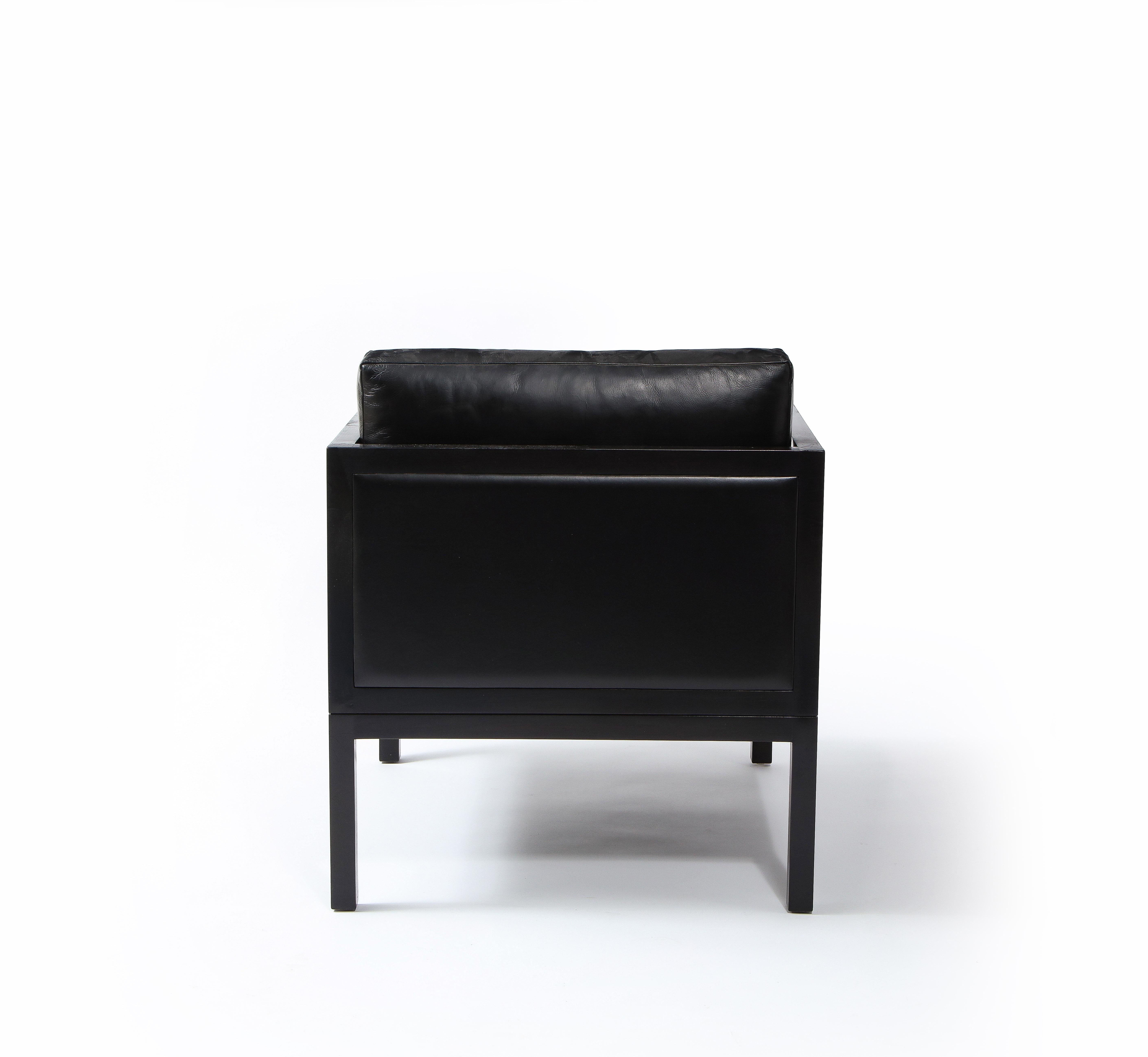 MEIER/FERRER Modernist Leather, Wood and Metal Club Chair, USA 2010 1