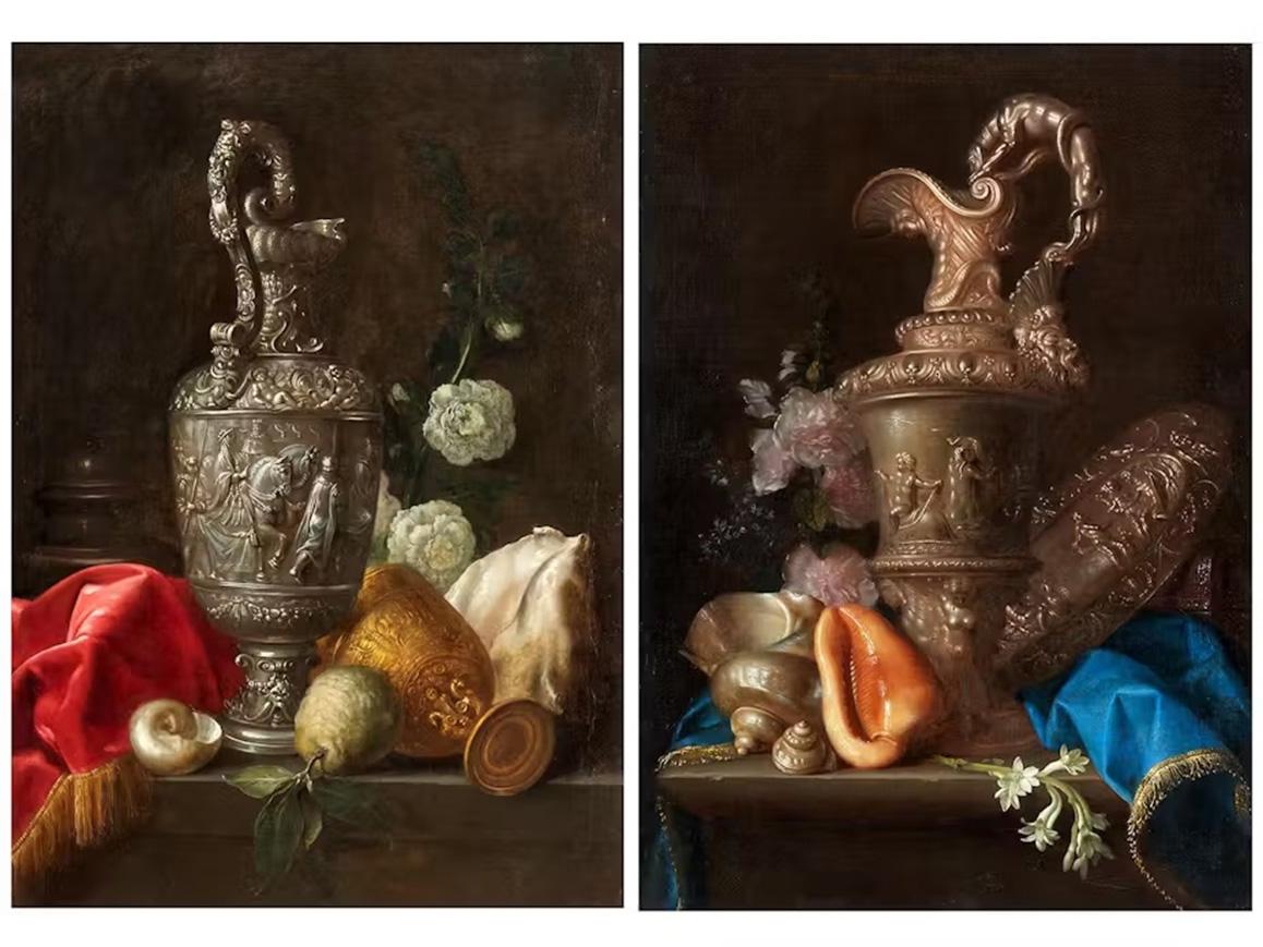 17th Century by Meiffren Comte A pair of still lifes Oil on canvas For Sale 1