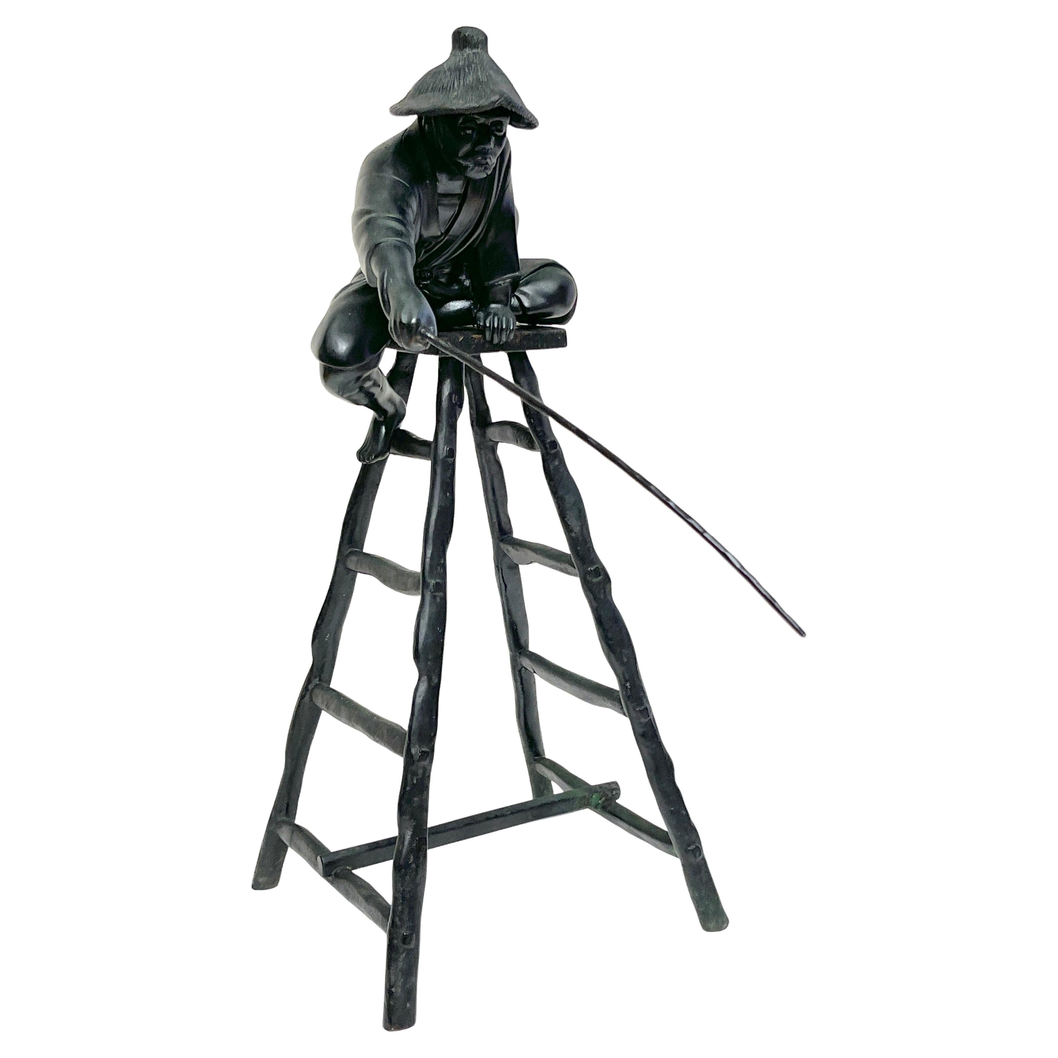 Asian Sculpture / Okimono with Lion and Crows, Japan, Meiji Era, circa