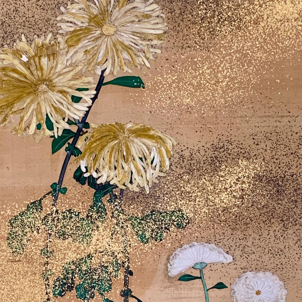 Gold Meiji Chrysanthemum Masterpiece For Sale
