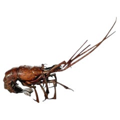 Meiji Copper Spiney Lobster Jizai Okimono