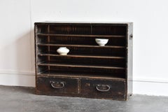 Meiji Era '1898' Small Tansu Chest Shelf / Wabi-Sabi Japanese Antiques