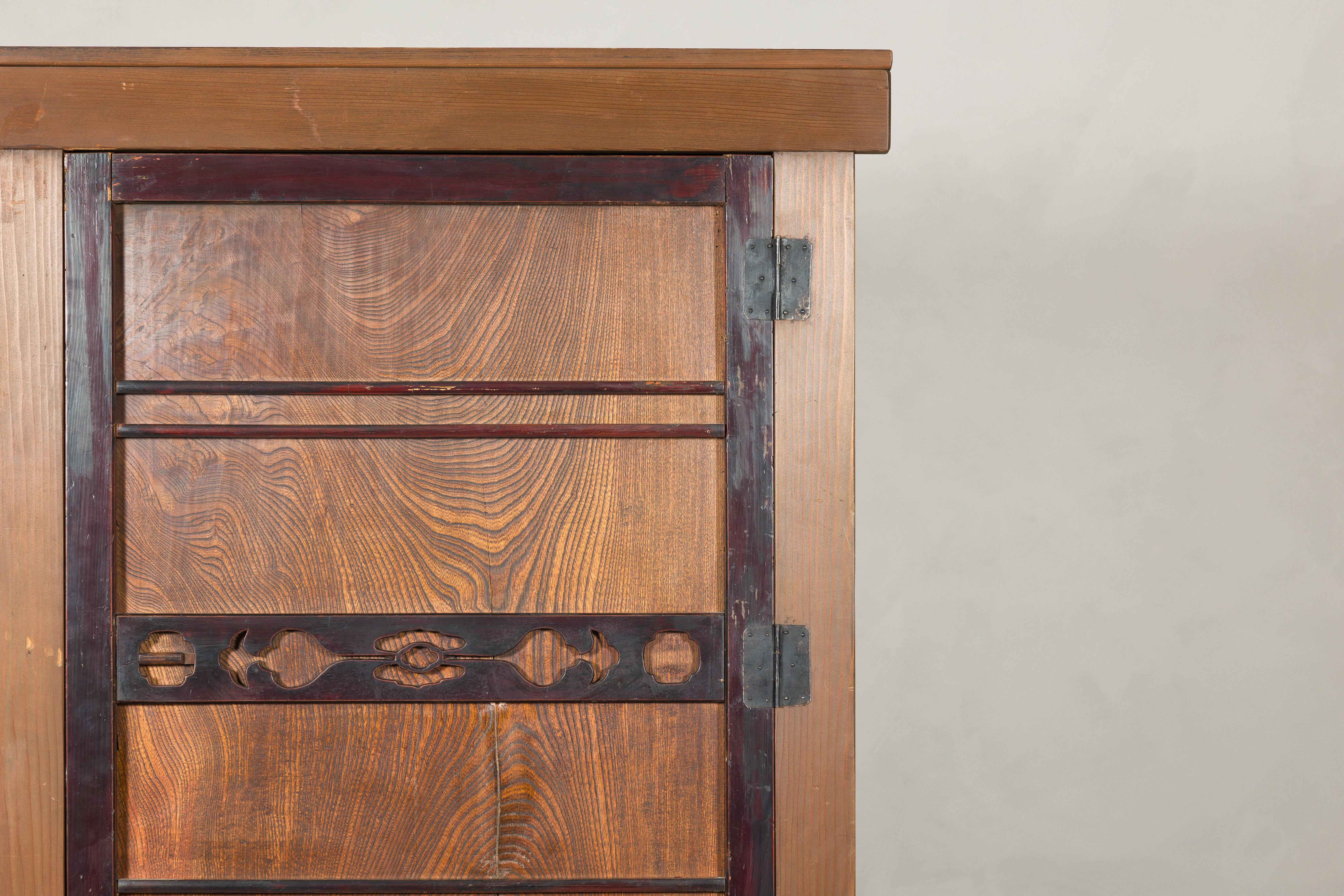 Iron Meiji-era Mizuya Dansu, Circa 1900 – Japanese Kitchen Cabinet For Sale