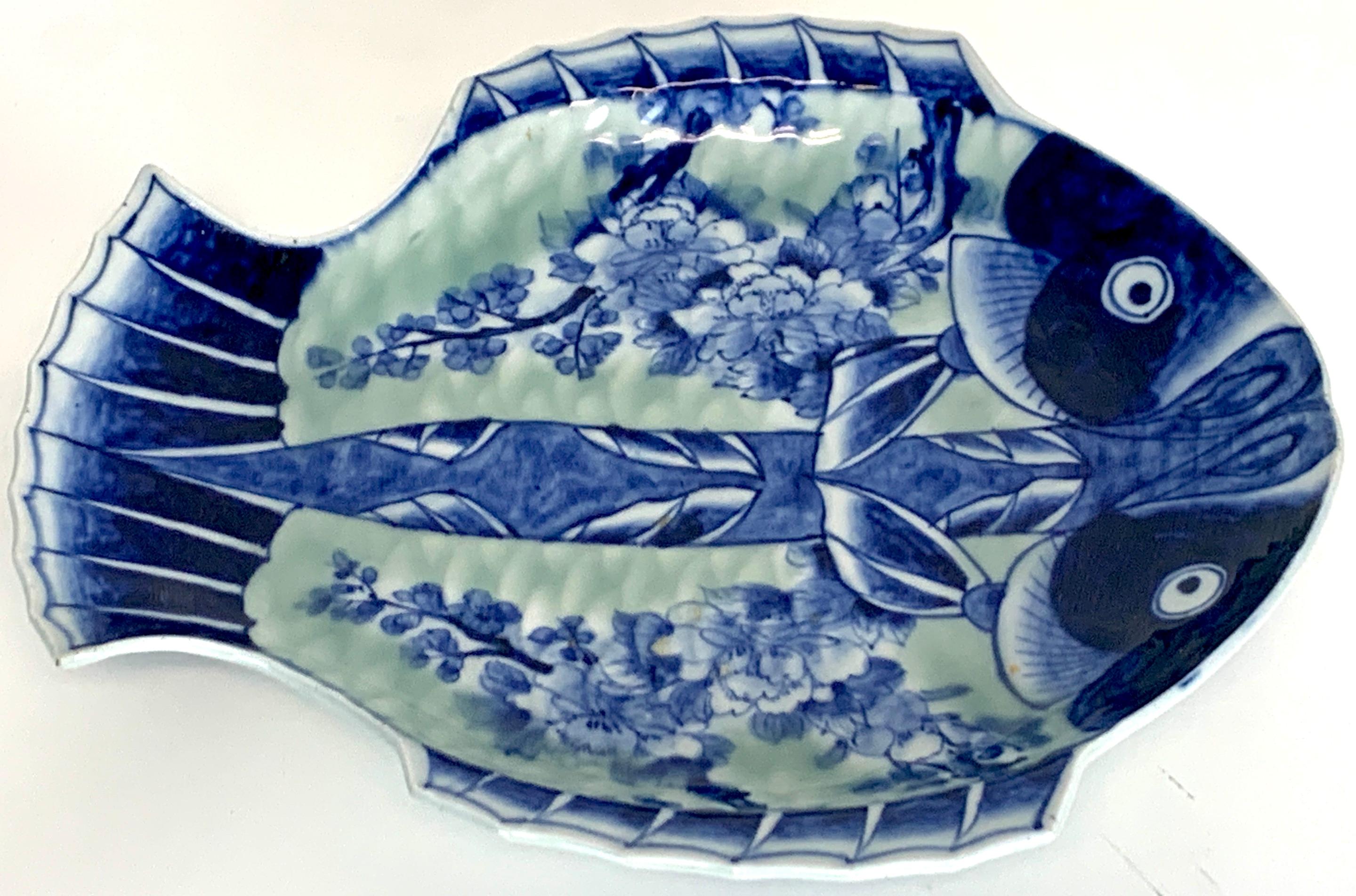 Meiji Imari Celadon Fish Plate, by Fukagawa III 3