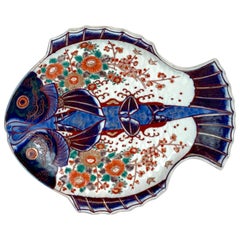 Antique Meiji Imari Fish Plate, by Fukagawa V