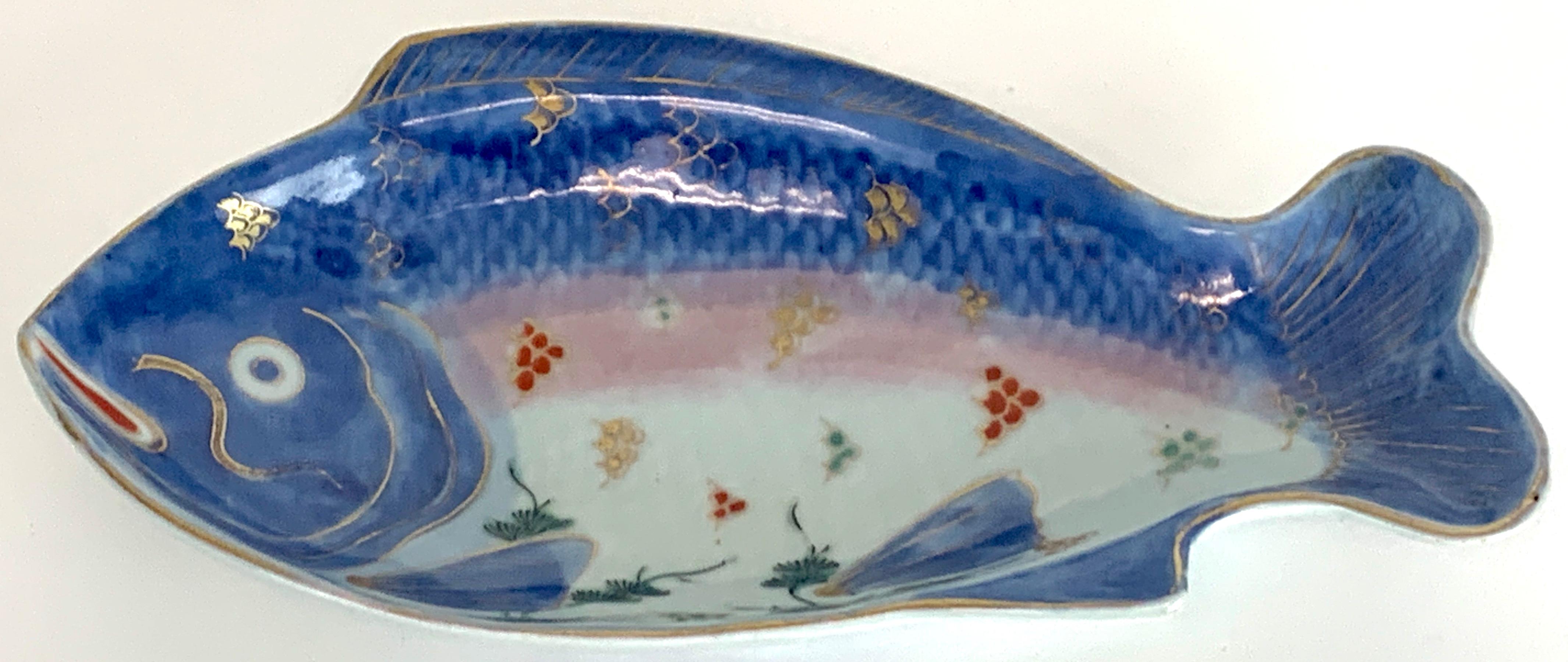 Porcelain Meiji Imari Fish Plate, by Fukagawa VIII