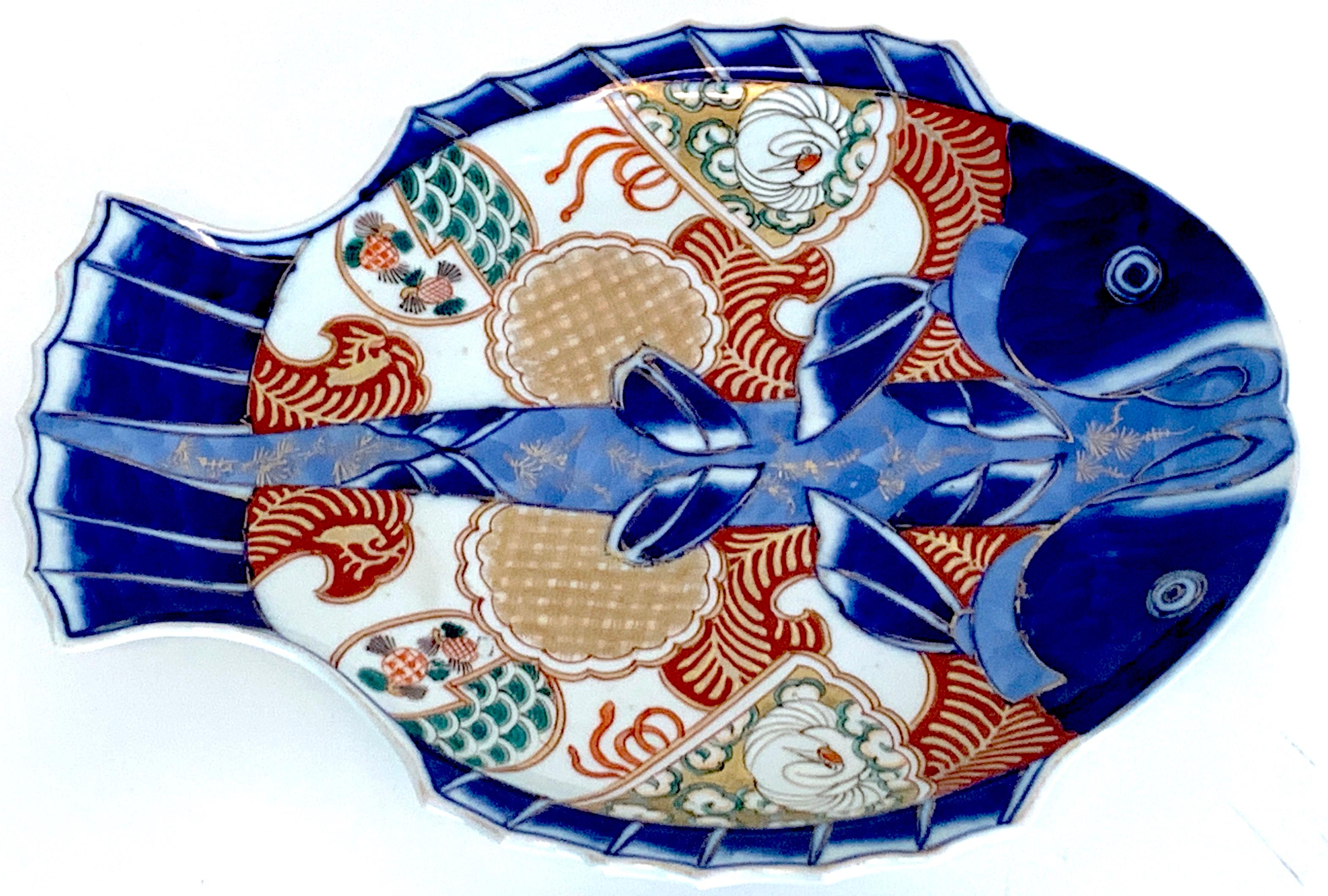 Porcelain Meiji Imari Fish Plate IV