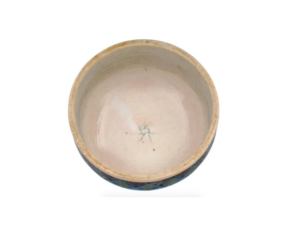 Meiji Japanese Totai Cloisonne Enamel Ceramic Jar For Sale 2
