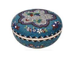 Meiji Japanese Totai Cloisonne Enamel Porcelain Box