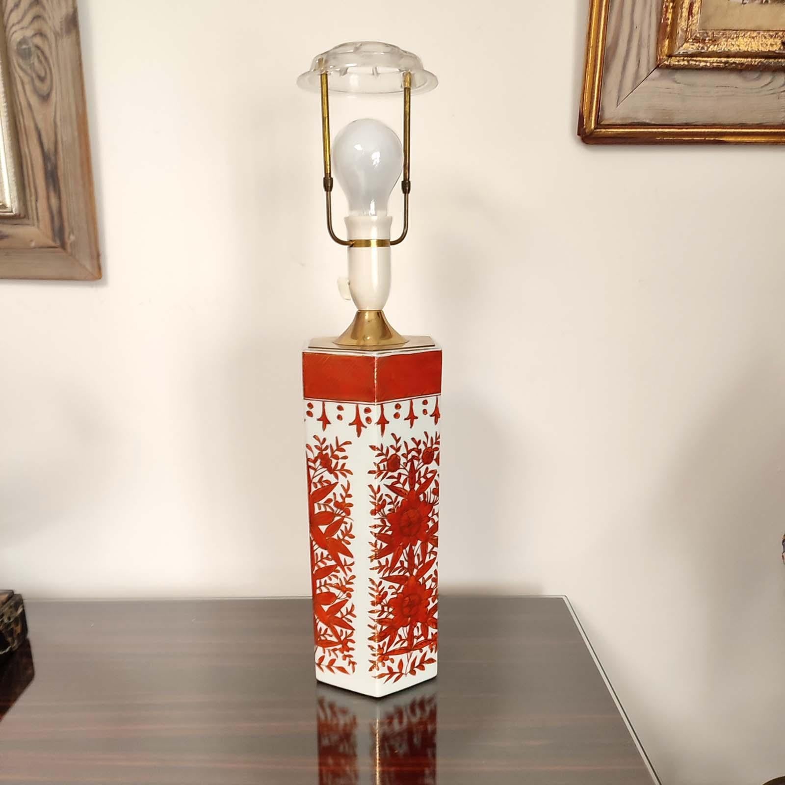 Meiji Kutani Japanese Porcelain Table Lamp For Sale 3