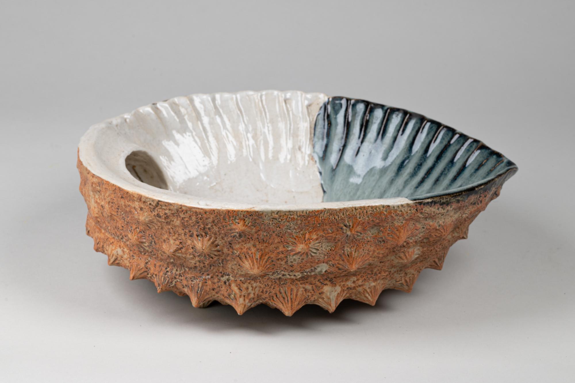 Japanese Meiji Period Abalone Shell Ceramic Basin