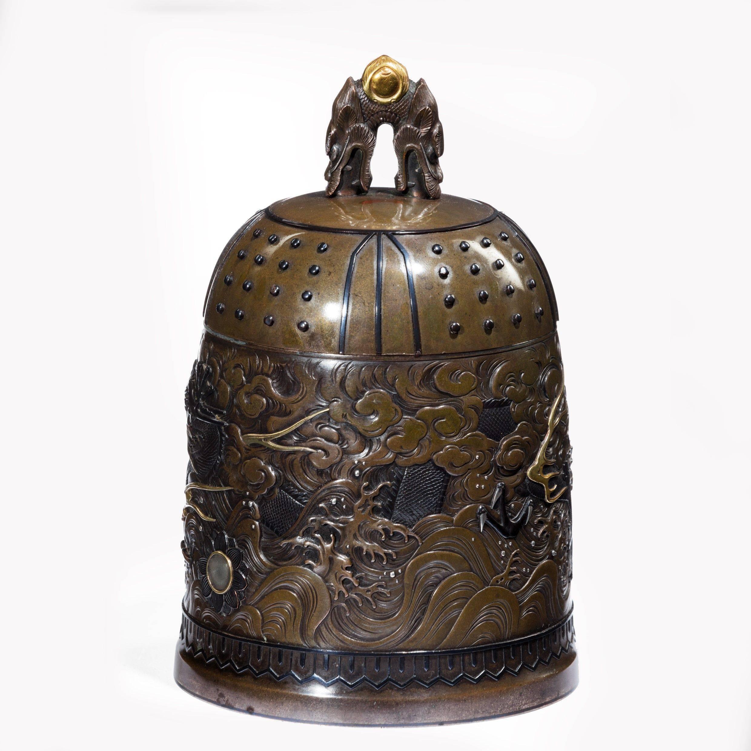 Japanese Meiji Period Bell Casket by the Nogowa Foundary For Sale