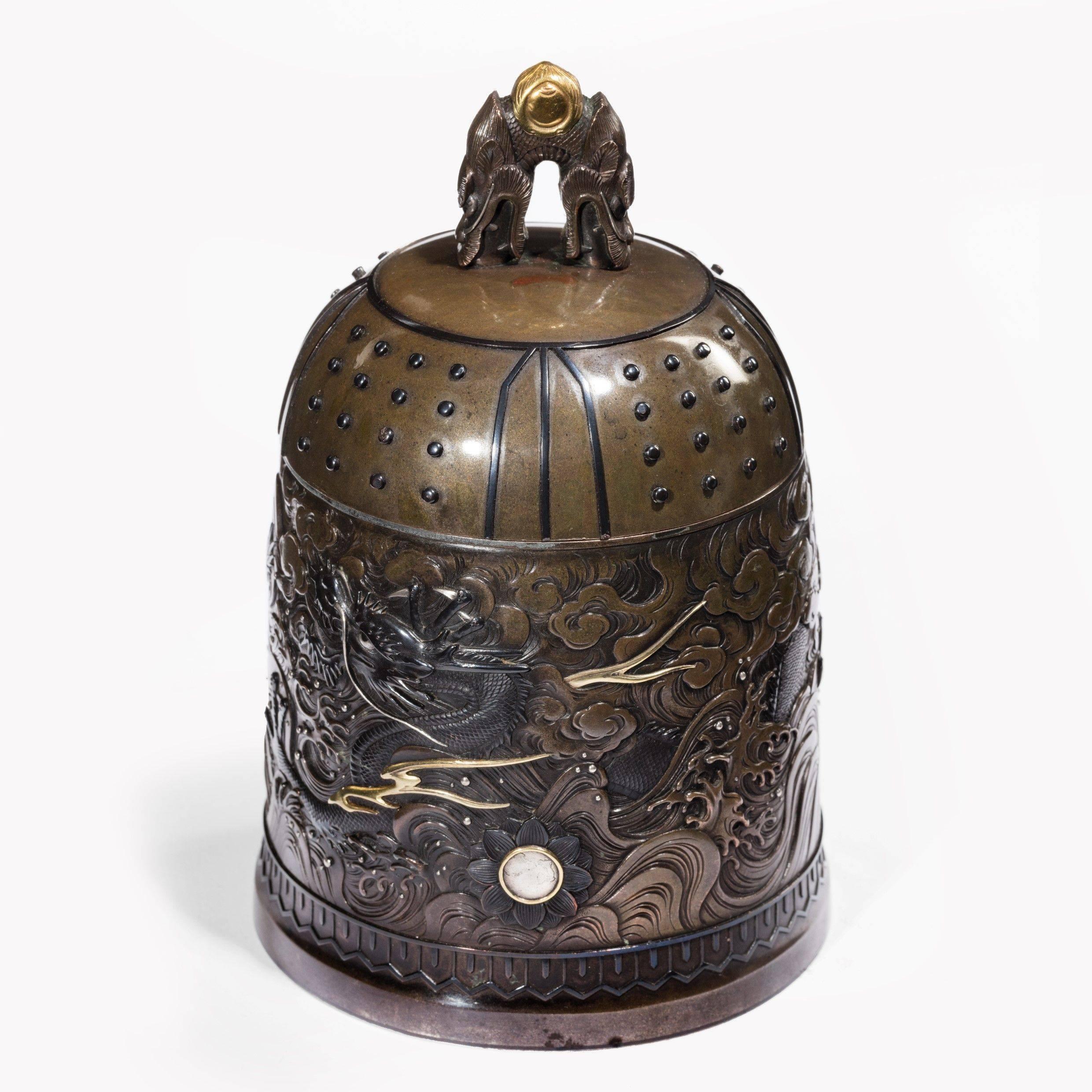 Meiji Period Bell Casket by the Nogowa Foundary For Sale 3