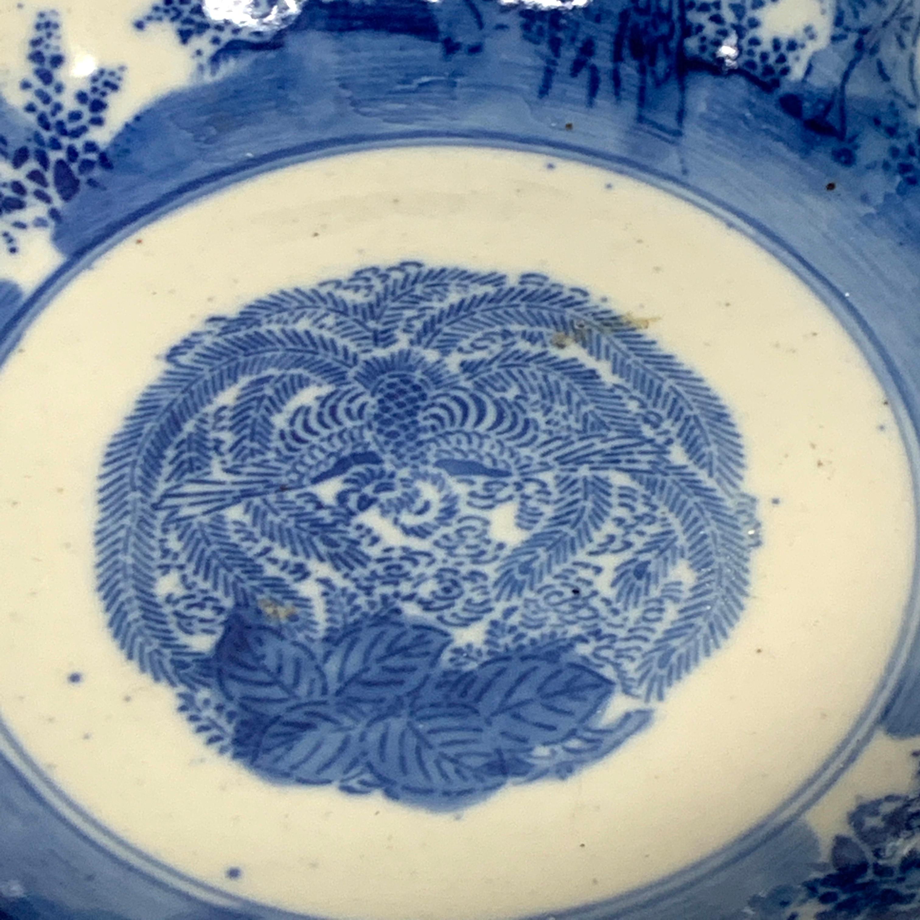 Meiji Period Blue and White Imari Scalloped Bowl with Stand 3