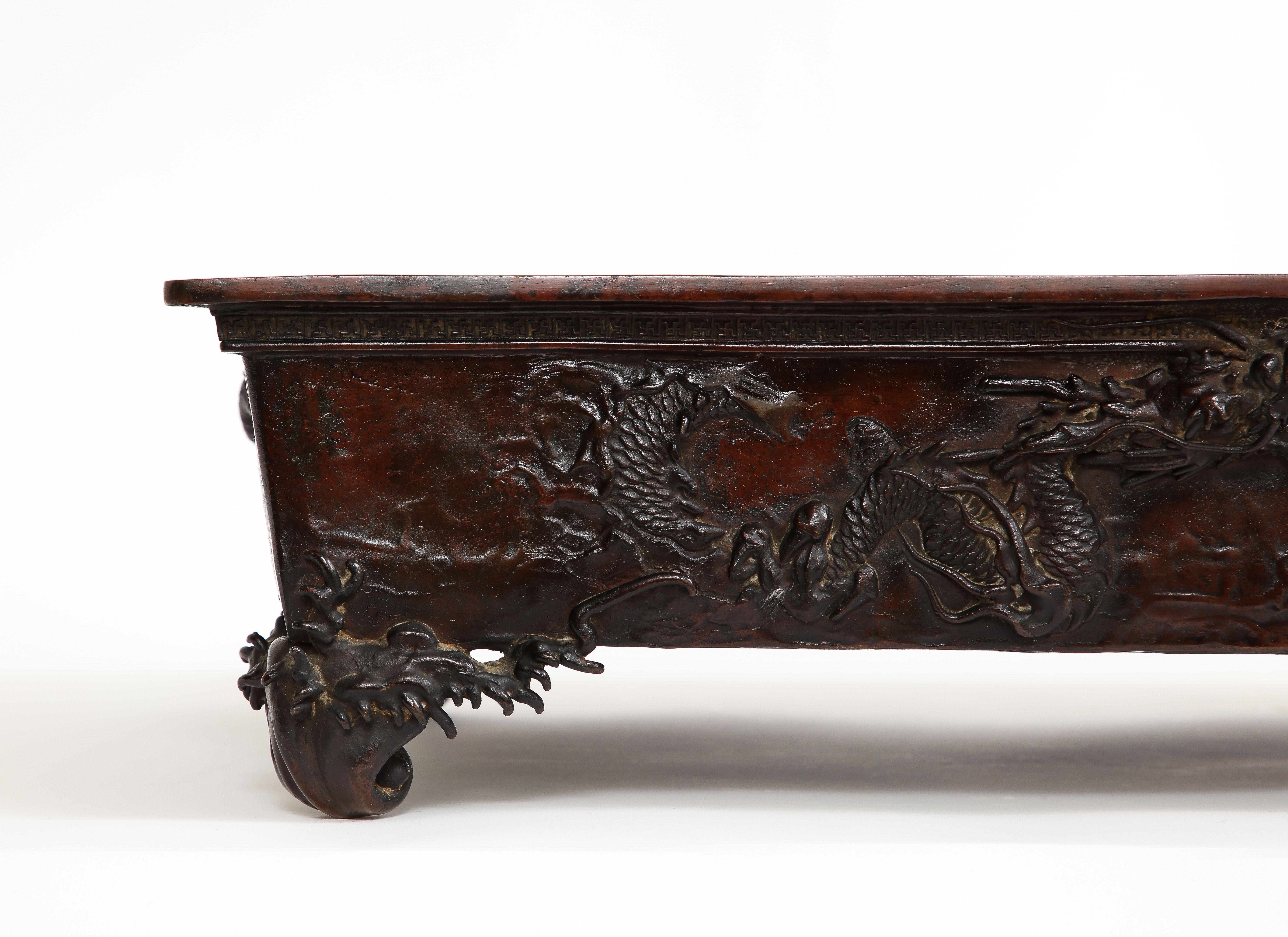Cuenco de bronce para centro de mesa/planta de bonsái del periodo Meiji, 1890 en venta 2
