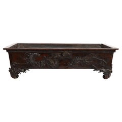 Antique Meiji Period Bronze Centerpiece/Bonsai Planter Basin, 1890